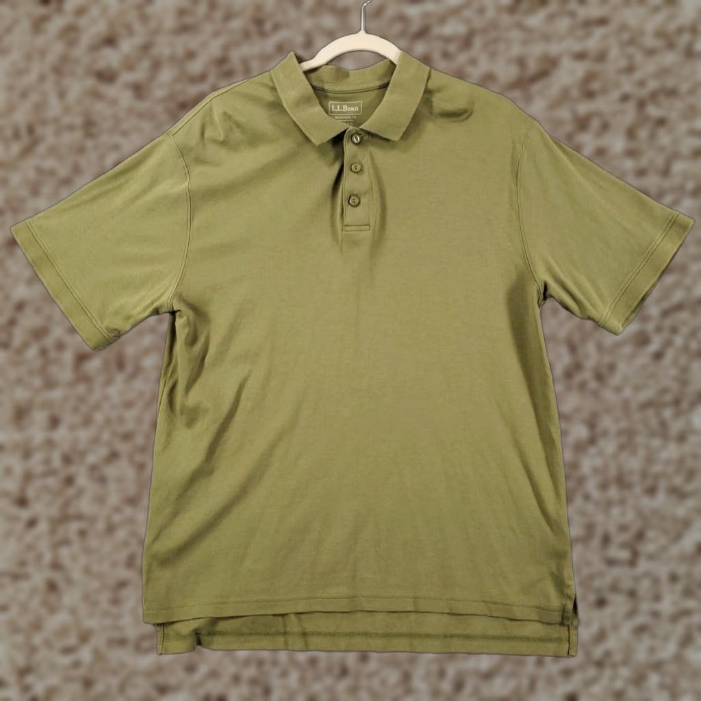 Vintage L.L. Bean Men's Polo Shirt Size Medium Green Casual Short Sleeve Knit Cotton 100% Preppy Size US M / EU 48-50 / 2 - 1 Thumbnail