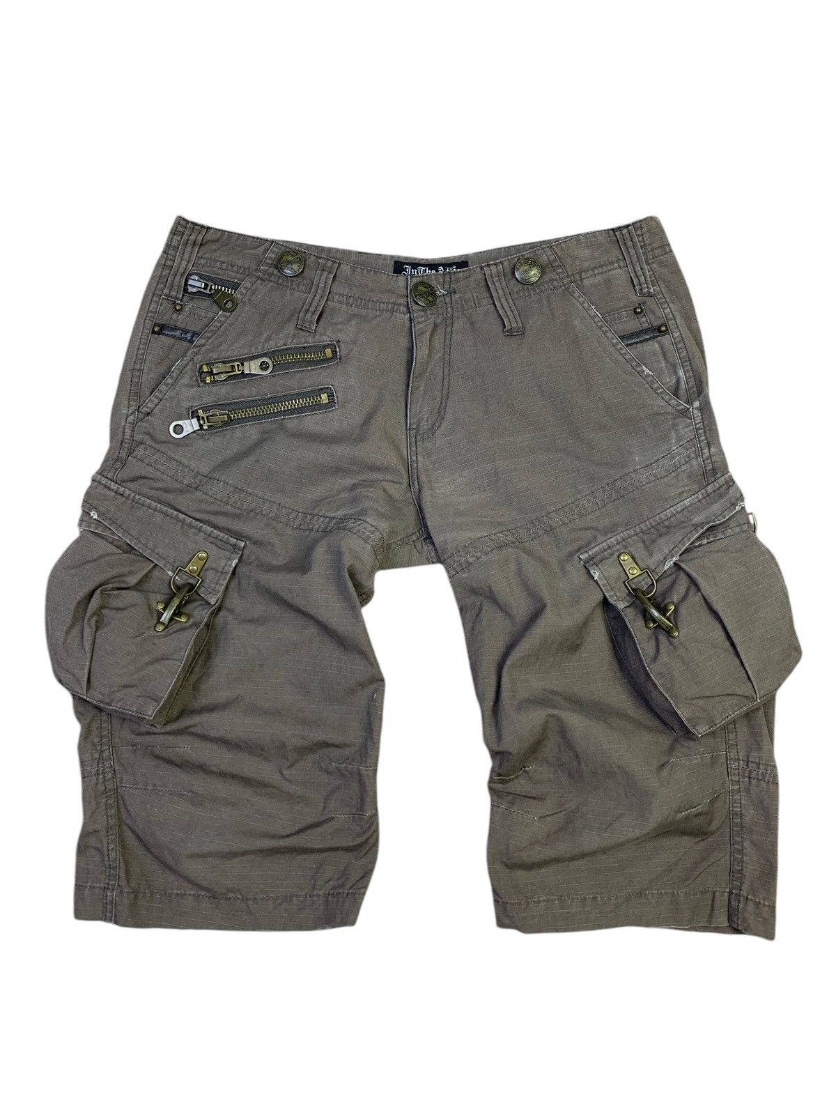 In the Attic Cargo Military Capri Shorts