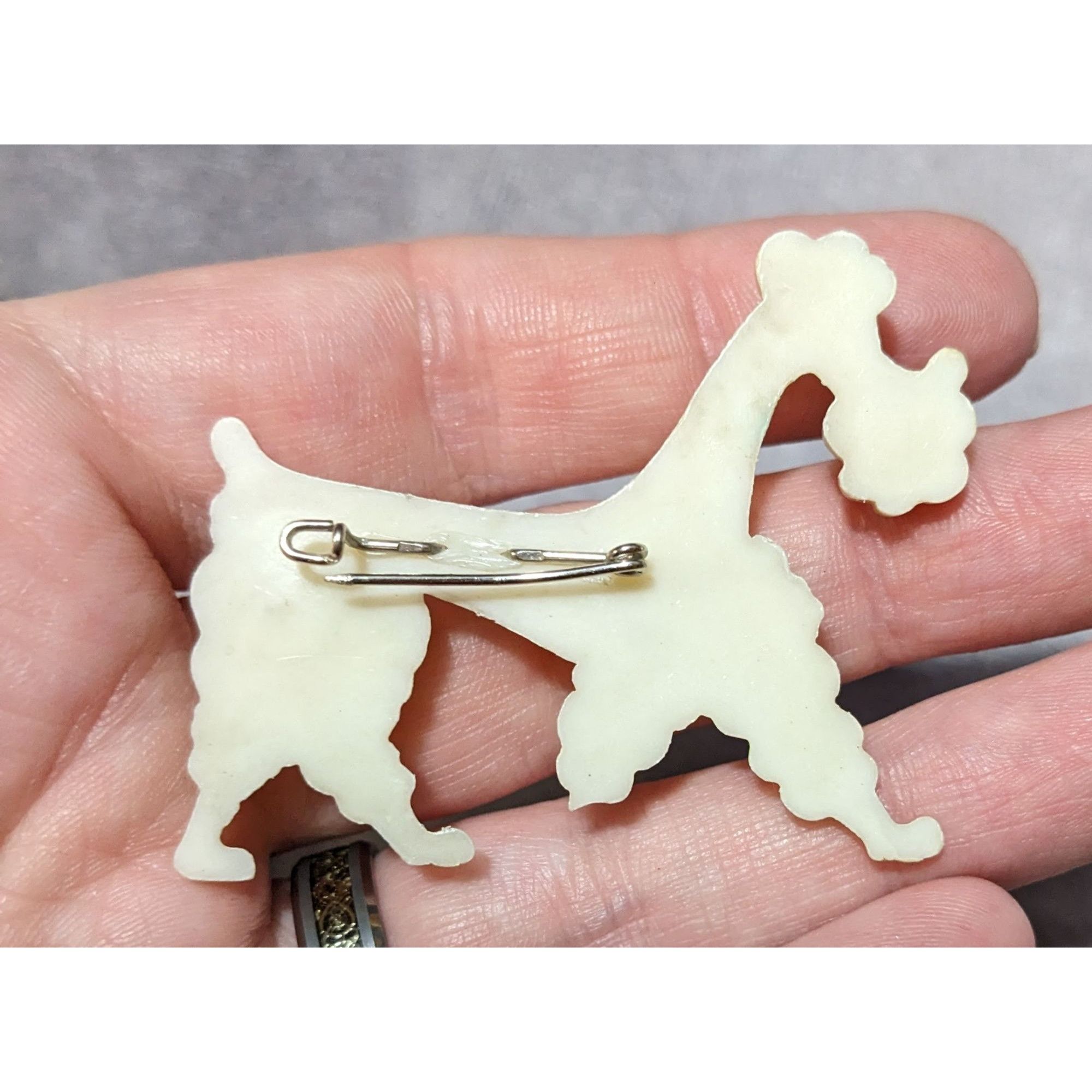 Other Vintage 50s White Shimmer Poodle Brooch Size ONE SIZE - 8 Thumbnail