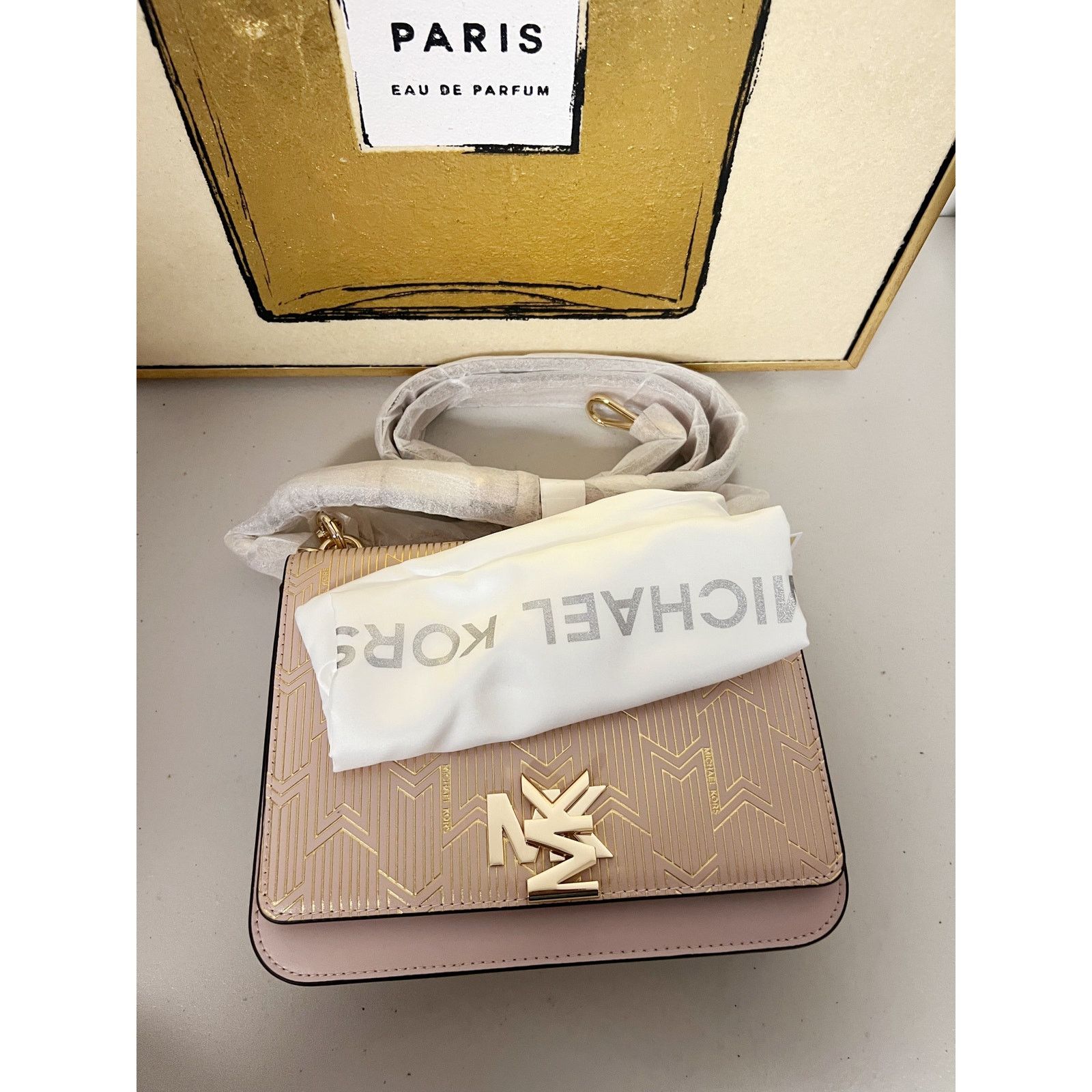 Michael Kors Michael Kors 30H8MOXL7M Mott Large Metallic Deco Leather Bag Size ONE SIZE - 7 Thumbnail