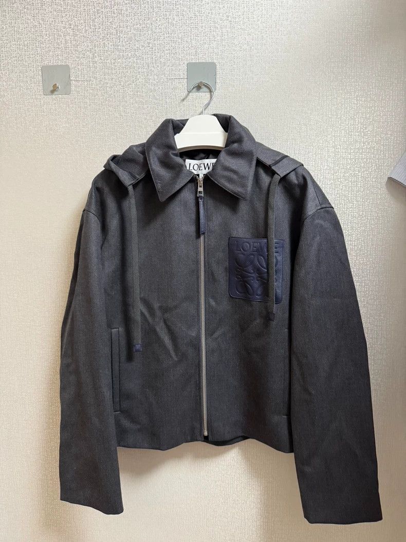 Loewe Loewe Gray Anagram Wool Hooded Zipper Parka Size US S / EU 44-46 / 1 - 1 Thumbnail