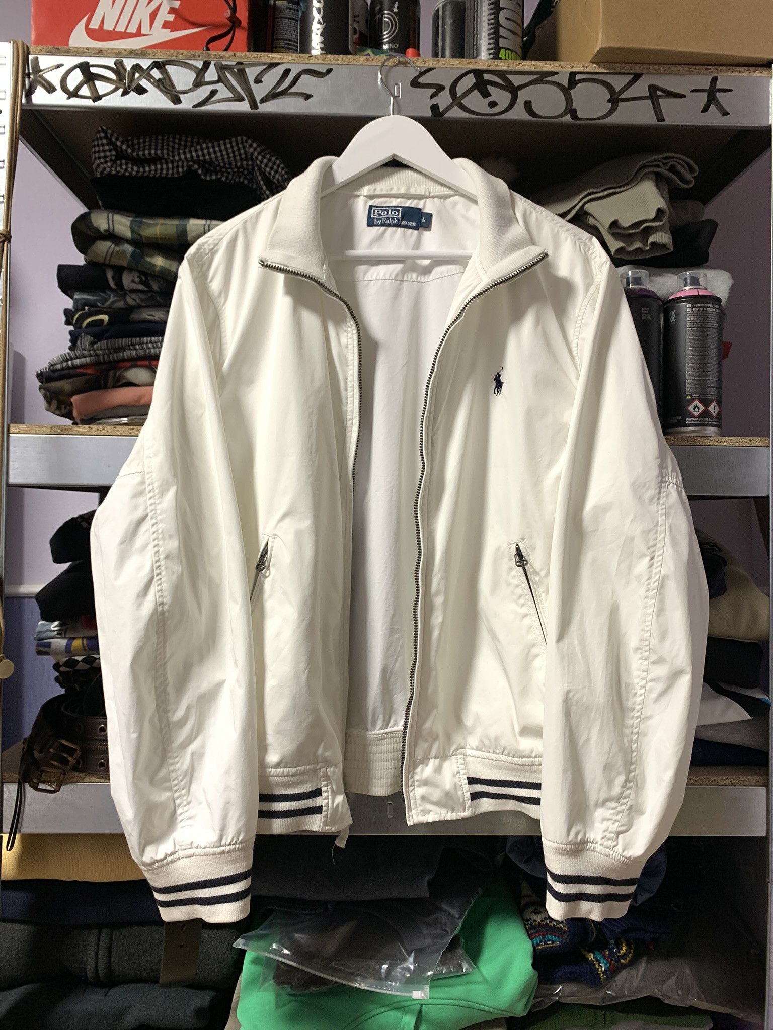 Polo Ralph Lauren Ralph Lauren Men's Windbreaker Bomber Jacket Luxury White L Size US L / EU 52-54 / 3 - 15 Thumbnail