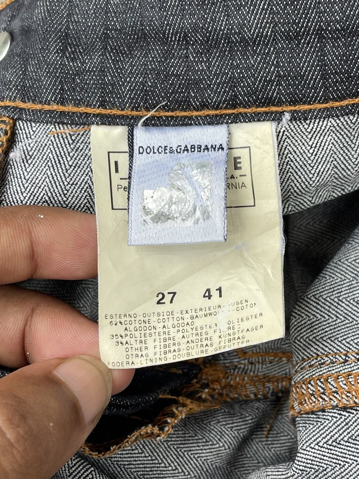 Dolce & Gabbana 🔥S/S 2003 DOLCE & GABBANA ASYMMETRICAL POCKET DENIM JEANS Size US 30 / EU 46 - 17 Thumbnail
