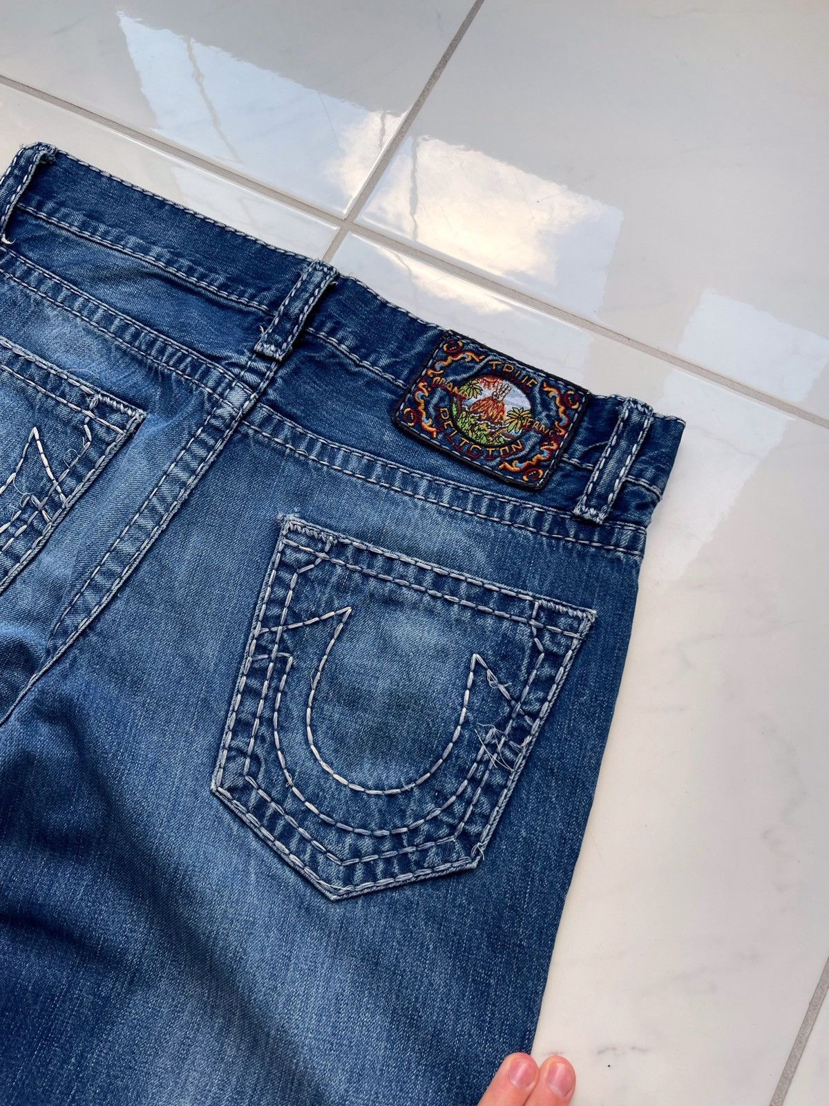 True Religion Vintage Y2k True Religion Rare Jeans TRASHED Size US 33 - 4 Thumbnail