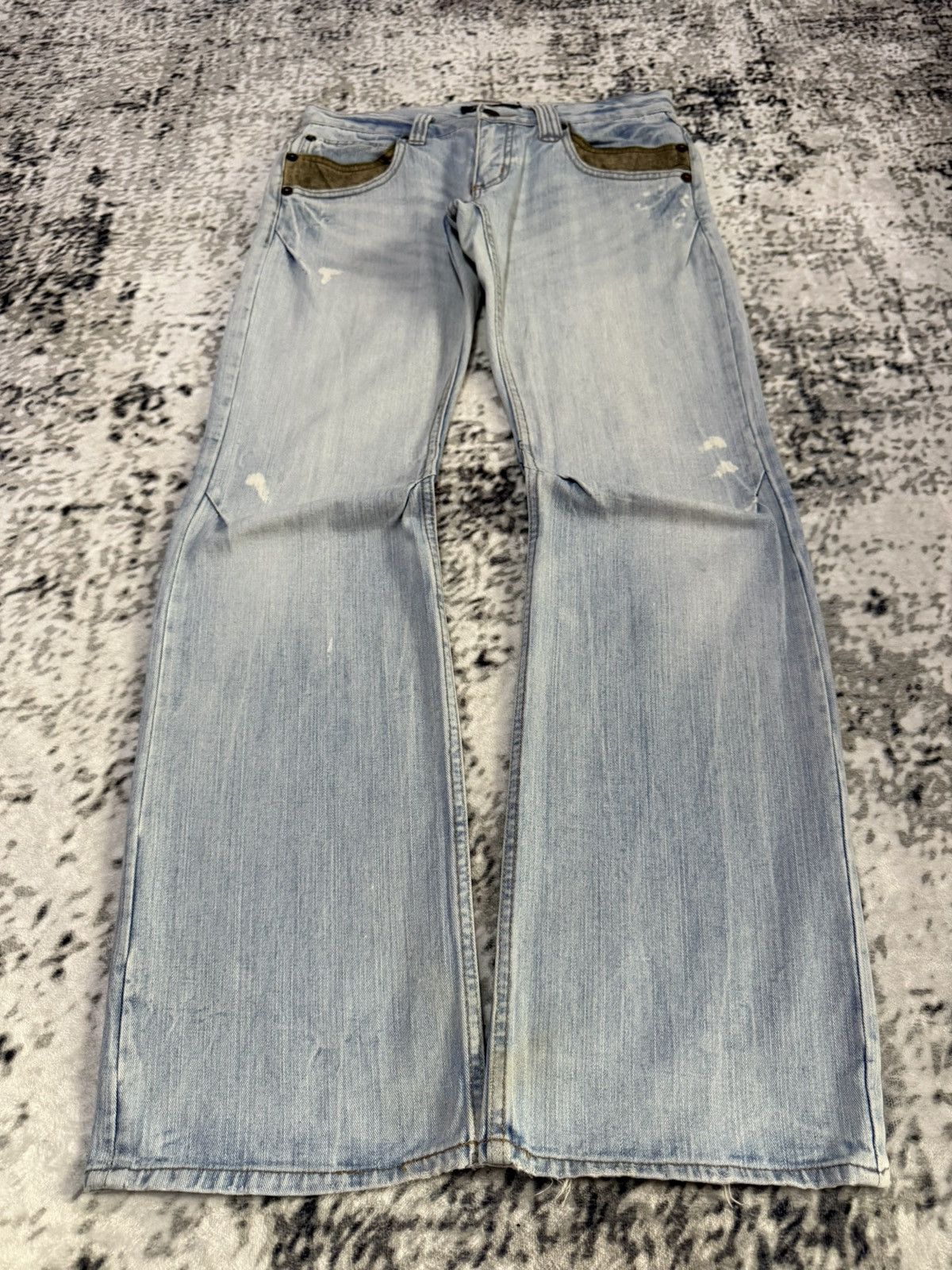 Le Grande Bleu (L.G.B.) Root Three Japan Double Pocket Wide Leg Flare Jeans Size US 30 / EU 46 - 1 Thumbnail