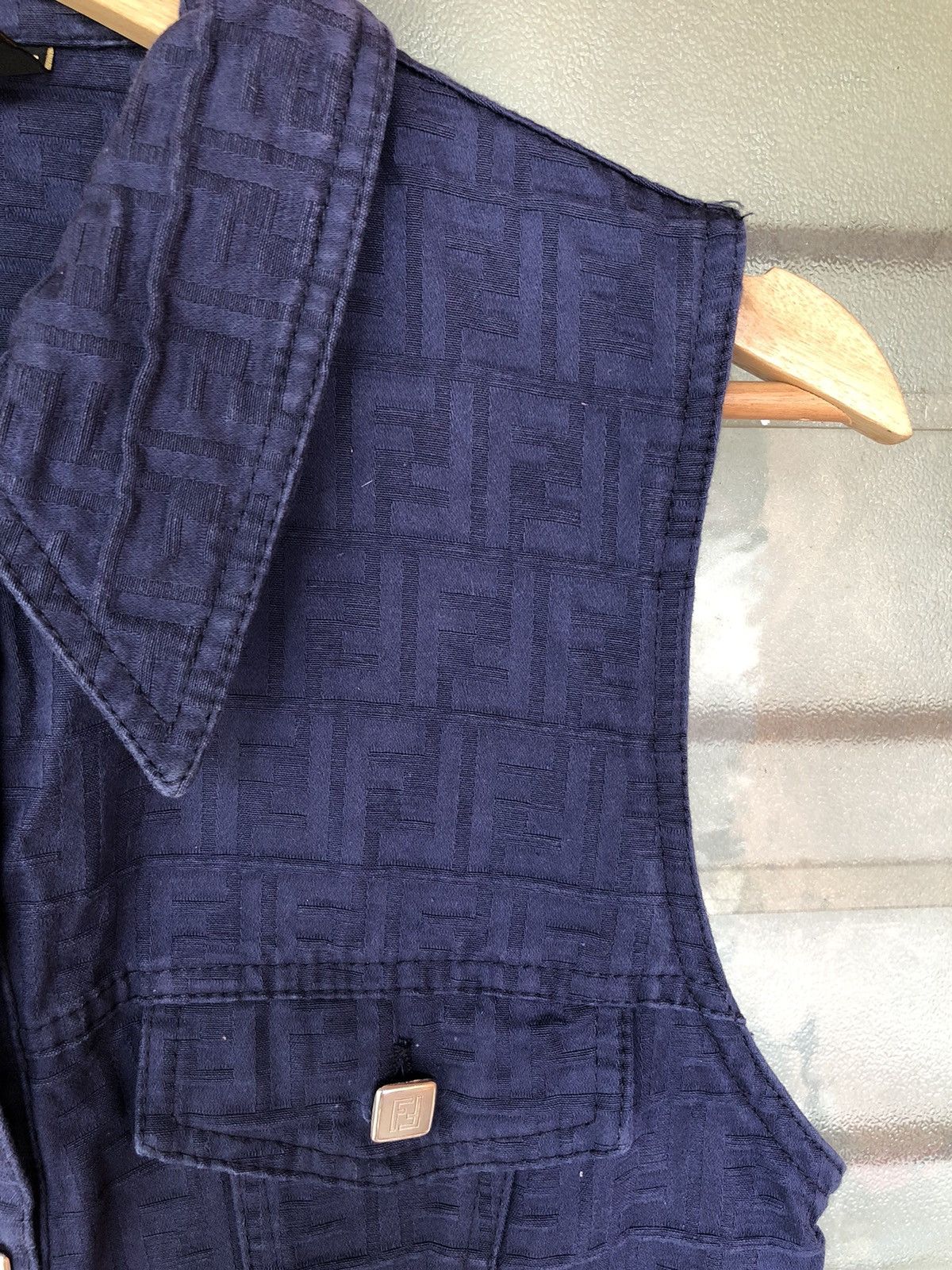 Fendi Fendi Monogram Denim Vest Size US S / EU 44-46 / 1 - 5 Thumbnail