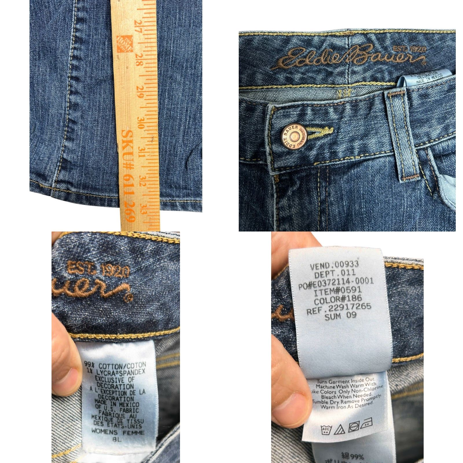 Eddie Bauer VINTAGE Eddie Bauer Jeans Women 8L Blue Pants High Waist Mom Denim Slim Straight 5-Pocket Mens? Women Size 30" / US 8 / IT 44 - 8 Thumbnail