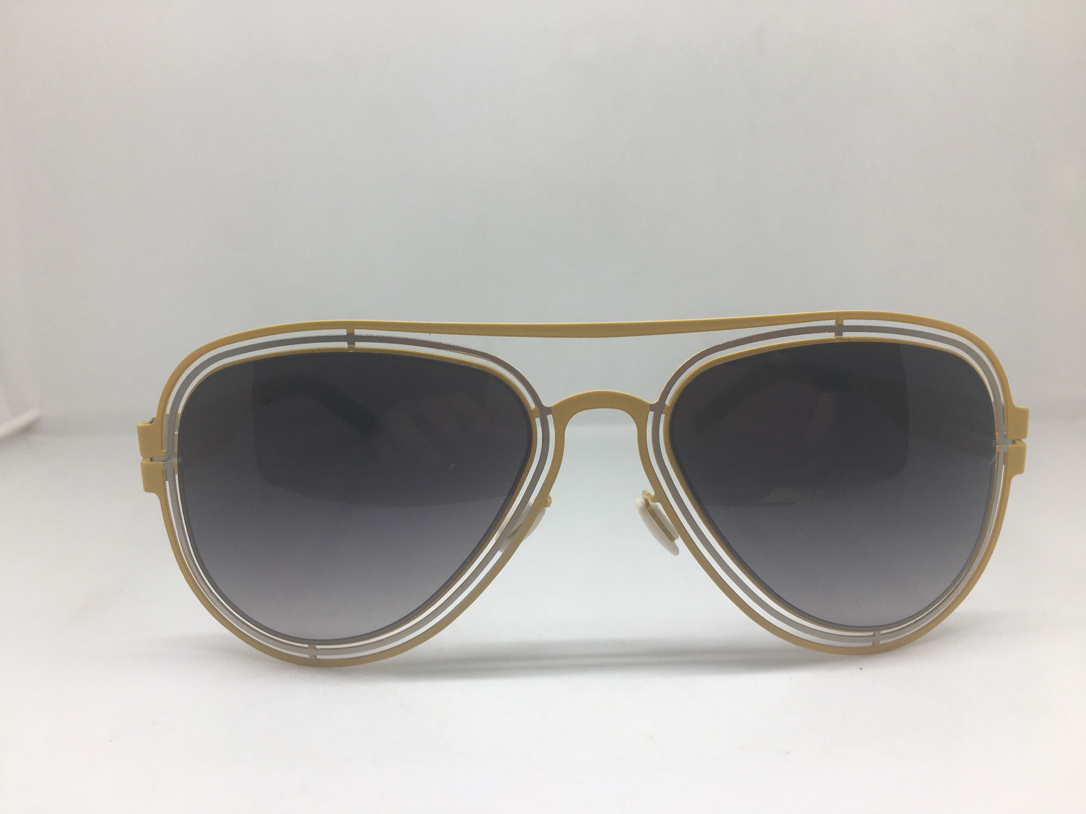 Other Silver Yellow Alloy Aviator Sunglasses Frame Pilot Size ONE SIZE - 1 Thumbnail