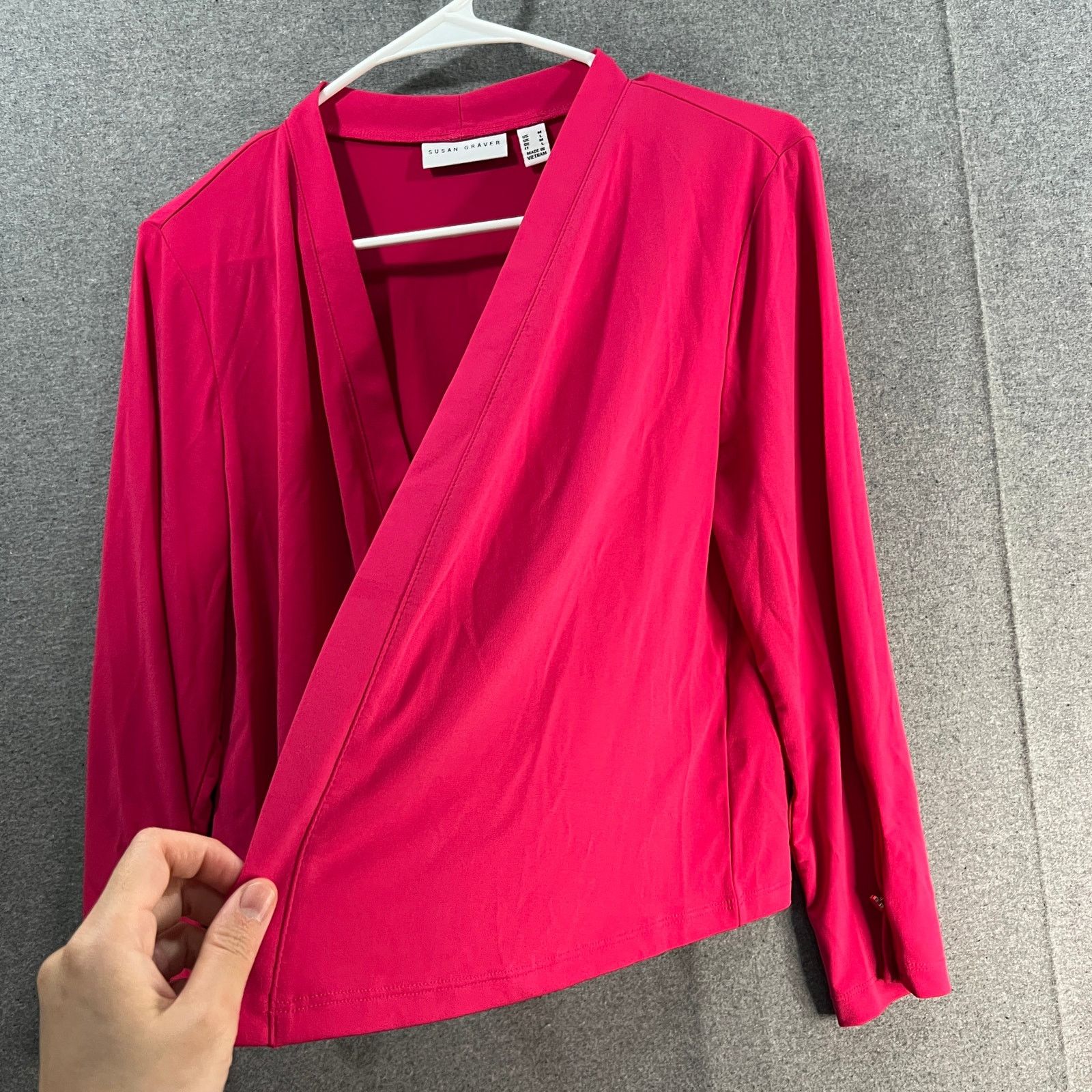 Other Susan Graver Liquid Knit Open-Front 3/4 Sleeve Shirve Size M / US 6-8 / IT 42-44 - 3 Thumbnail