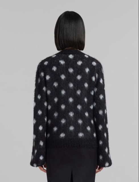 Marni o1w1db11024 Marni Polka-Dot Cardigan in Black Size S / US 4 / IT 40 - 2 Thumbnail