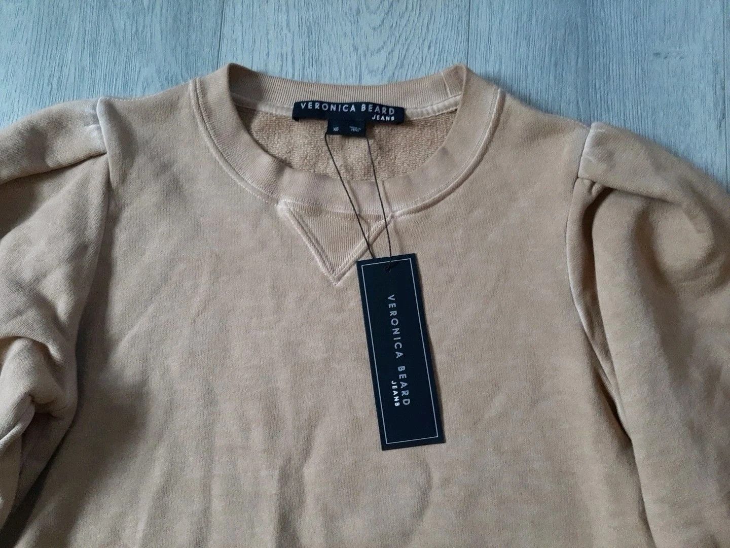Veronica Beard VERONICA BEARD Analeigh Sweatshirt Sand Long Puff Sleeve Size XS / US 0-2 / IT 36-38 - 2 Thumbnail