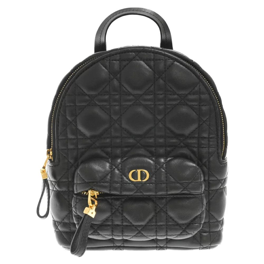 image of Christian Dior Lambskin Backpack Rucksack Black, Women's
