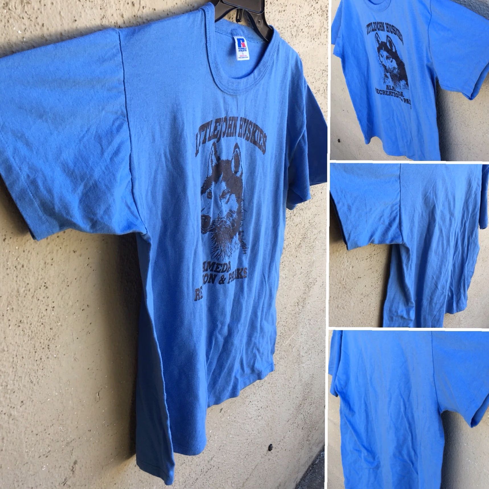 Russell Athletic VINTAGE Russell Athletic Alameda Recreation & Parks T-Shirt L 80s 90s Blue Men Graphic Tee + 50% Polyester 50% Cotton USA 1980s Size US L / EU 52-54 / 3 - 6 Thumbnail