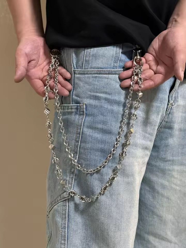 Jewelry Dice Double-Layer Pants Wallet Chain,Y2K Jeans Chain Size ONE SIZE - 1 Thumbnail