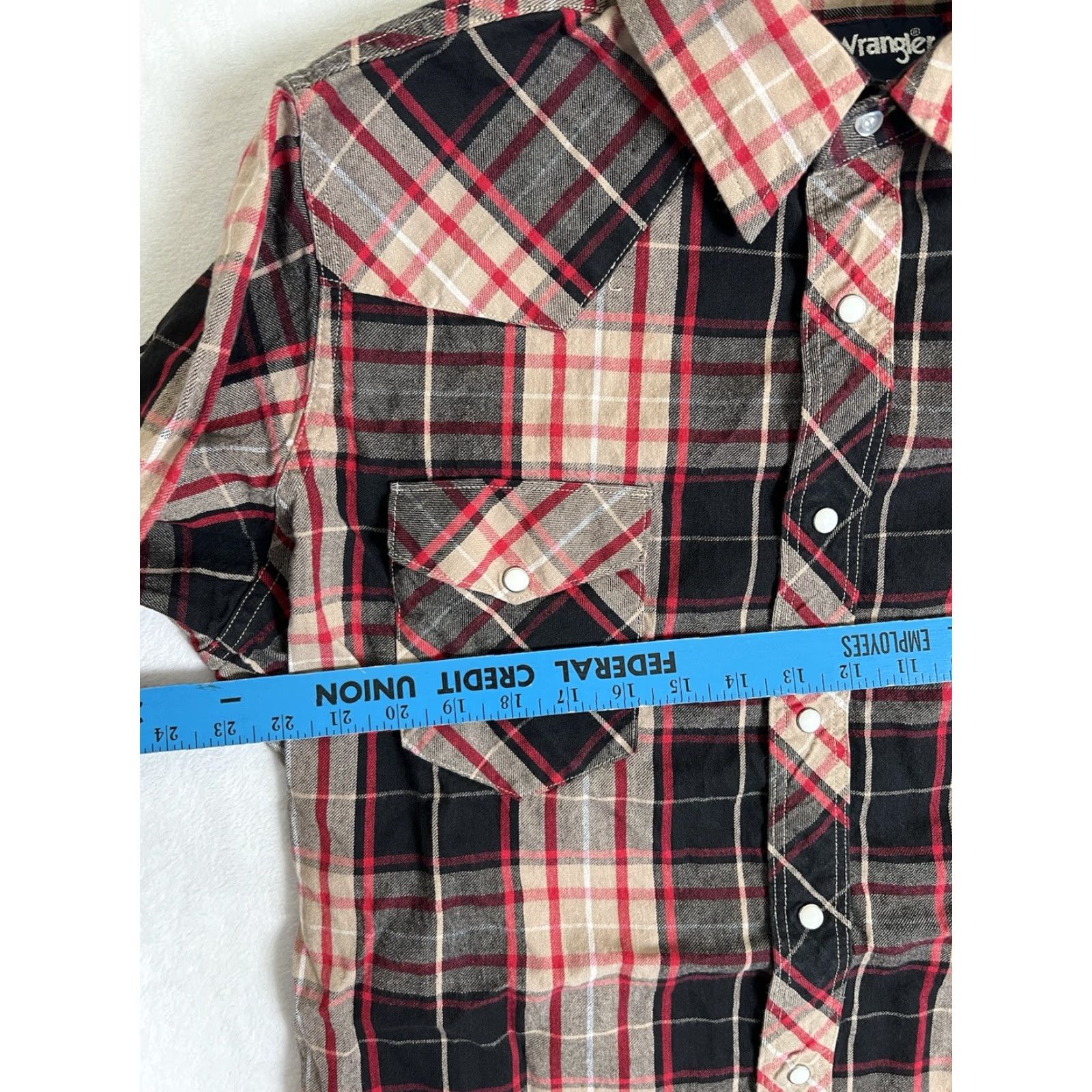 Wrangler VINTAGE Wrangler Plaid Pearl Snap Western Shirt Men’s XL 17 1/2 Black Tan Casual 90s Cowboy Western Men Size US XL / EU 56 / 4 - 5 Thumbnail