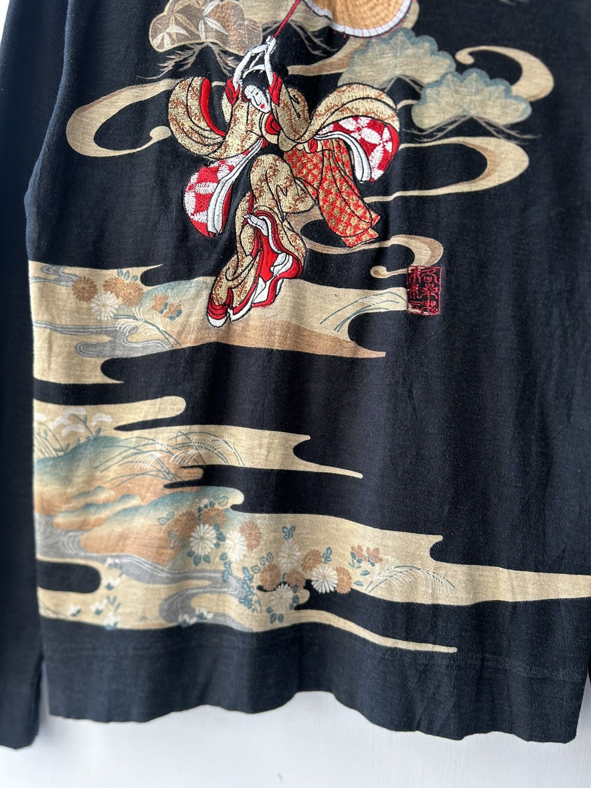 Karakuri Tamashii Vintage Karakuri Tamashi ‘Geisha’ Embroidery Sukajan Tee Size US L / EU 52-54 / 3 - 5 Thumbnail