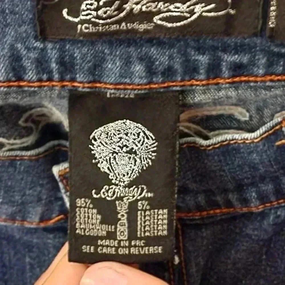 Ed Hardy Ed Hardy Women's Distressed Jeans with Skull Embroidery Size 28" / US 6 / IT 42 - 3 Thumbnail