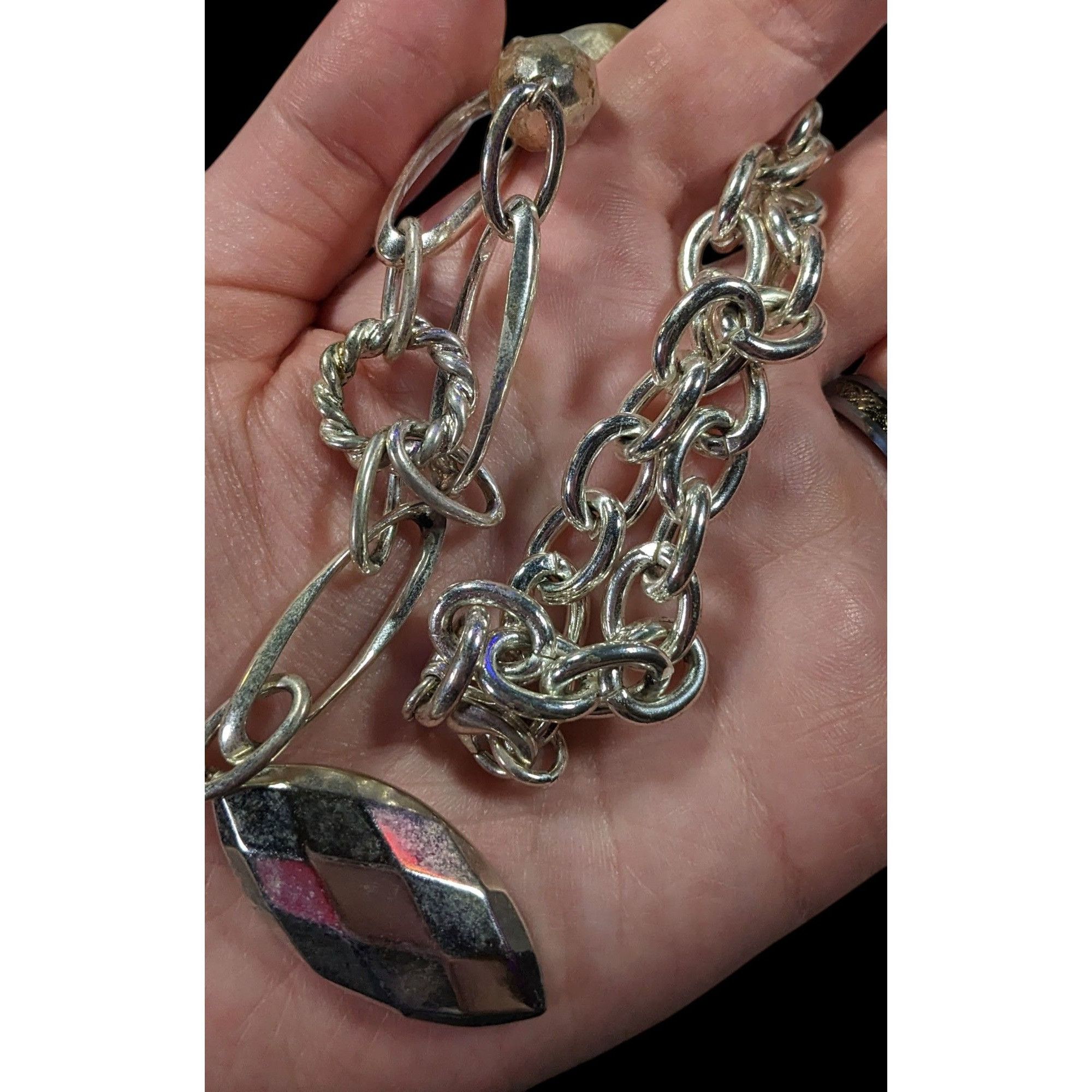 Other Chunky Glam Silver Tone & Statement Necklace Size ONE SIZE - 6 Thumbnail
