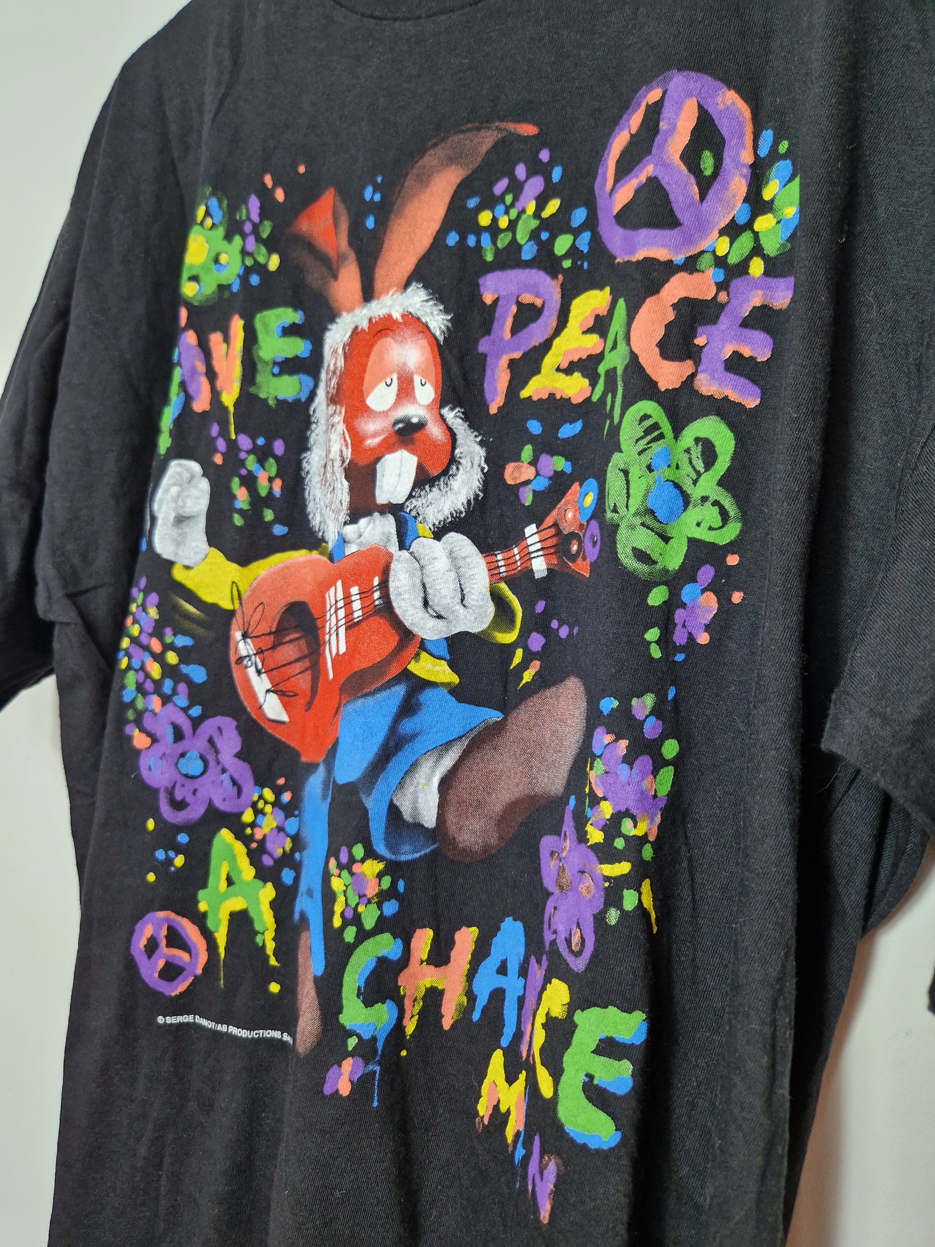 Vintage Give Peace a Chance Serge Danot 1992 vintage rare tee Size US XL / EU 56 / 4 - 6 Thumbnail