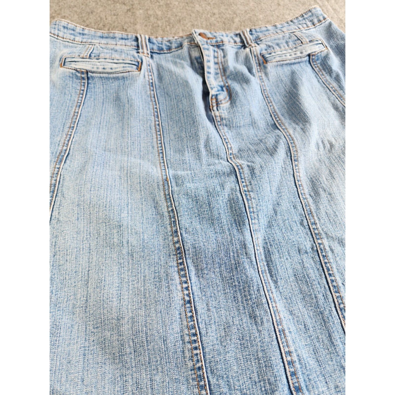 Denime VINTAGE Forenza Skirt Denim Women 20 Long Maxi 90s Pockets Slit Blue Cotton Shirt none Size 42" / US 20 - 2 Thumbnail