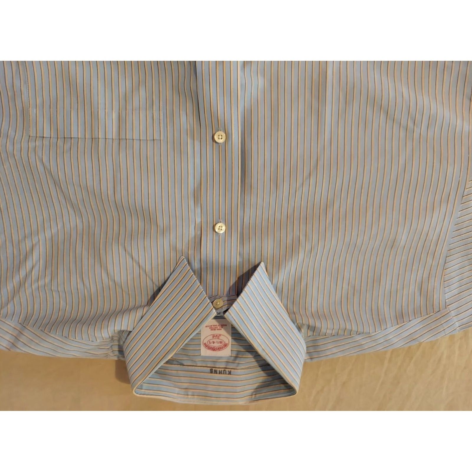 Brooks Brooks Brothers Dress Shirt Mens 16.5 16 1/2 34 35 Blue Cotton Button Size 46R - 2 Thumbnail