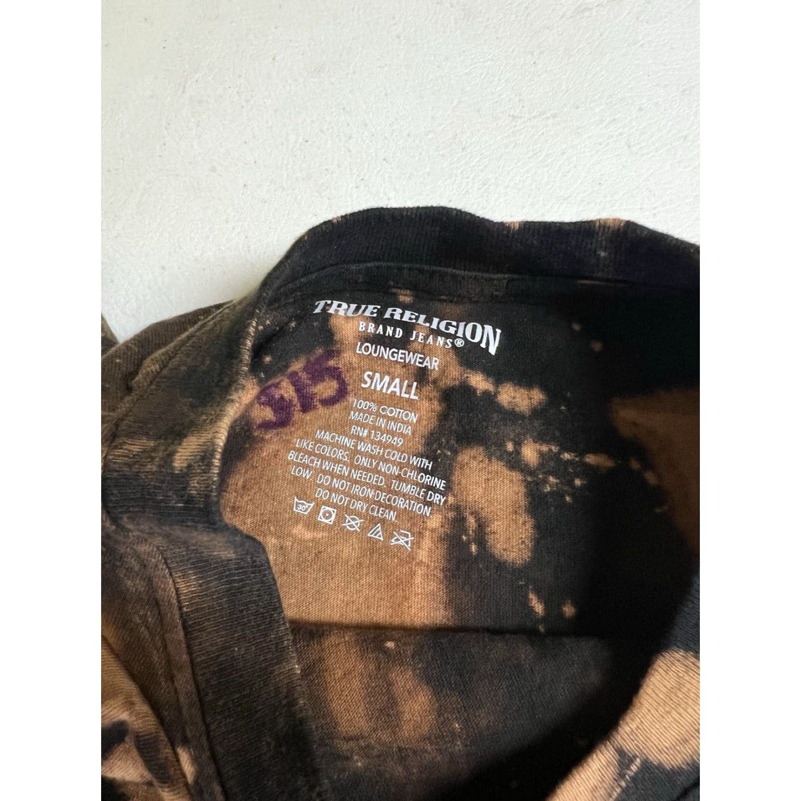 True Religion TRUE RELIGION T-Shirt Brown Buddha Tie Dye Short Sleeve S Crew Neck Graphic Lounge Casual Mens Small Regular Slimming All Season Cotton Size US S / EU 44-46 / 1 - 3 Thumbnail