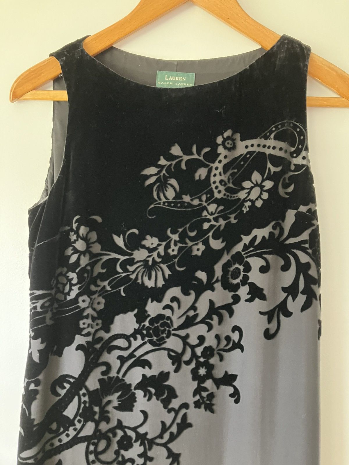 Ralph Lauren Lauren Ralph Lauren Black Burnout Velvet Long Evening Dress Size XL / US 12-14 / IT 48-50 - 1 Thumbnail