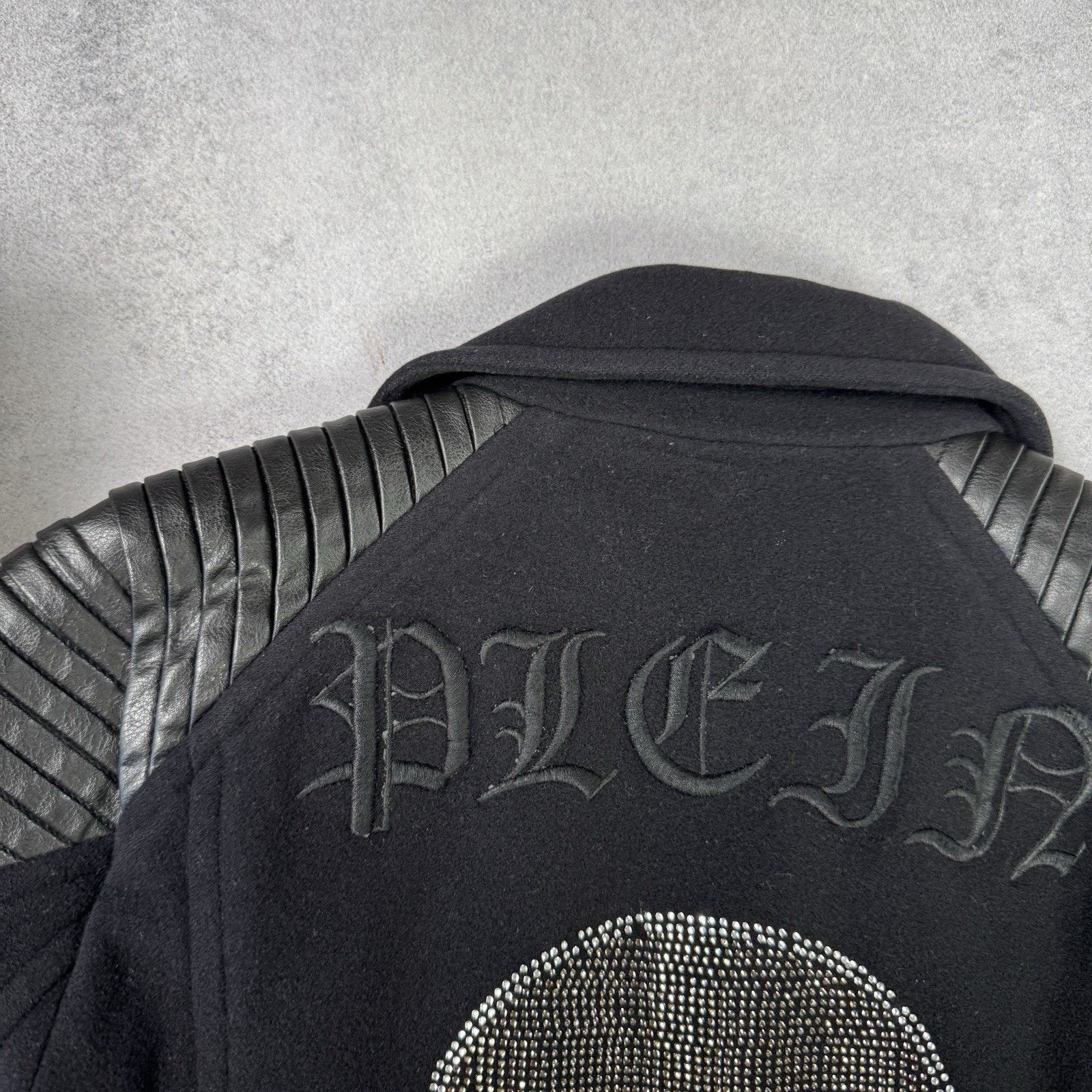 Philipp Plein Philipp Plein Women Biker Wool Coat Leather Jacket Skull Size S / US 4 / IT 40 - 12 Thumbnail