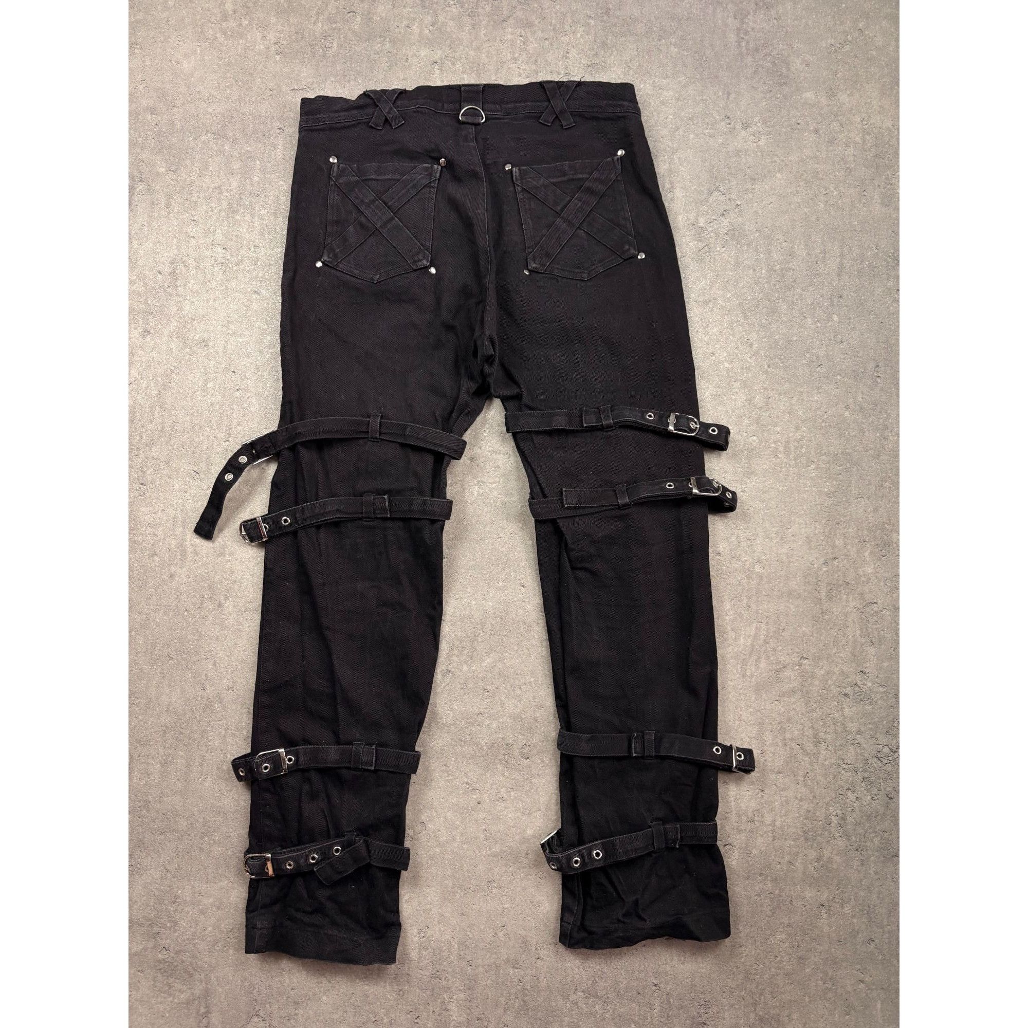 Punk and Yo Gothicana by EMP Men’s Bondage Pants Black Straps D-Rings Go Size US 34 / EU 50 - 9 Thumbnail