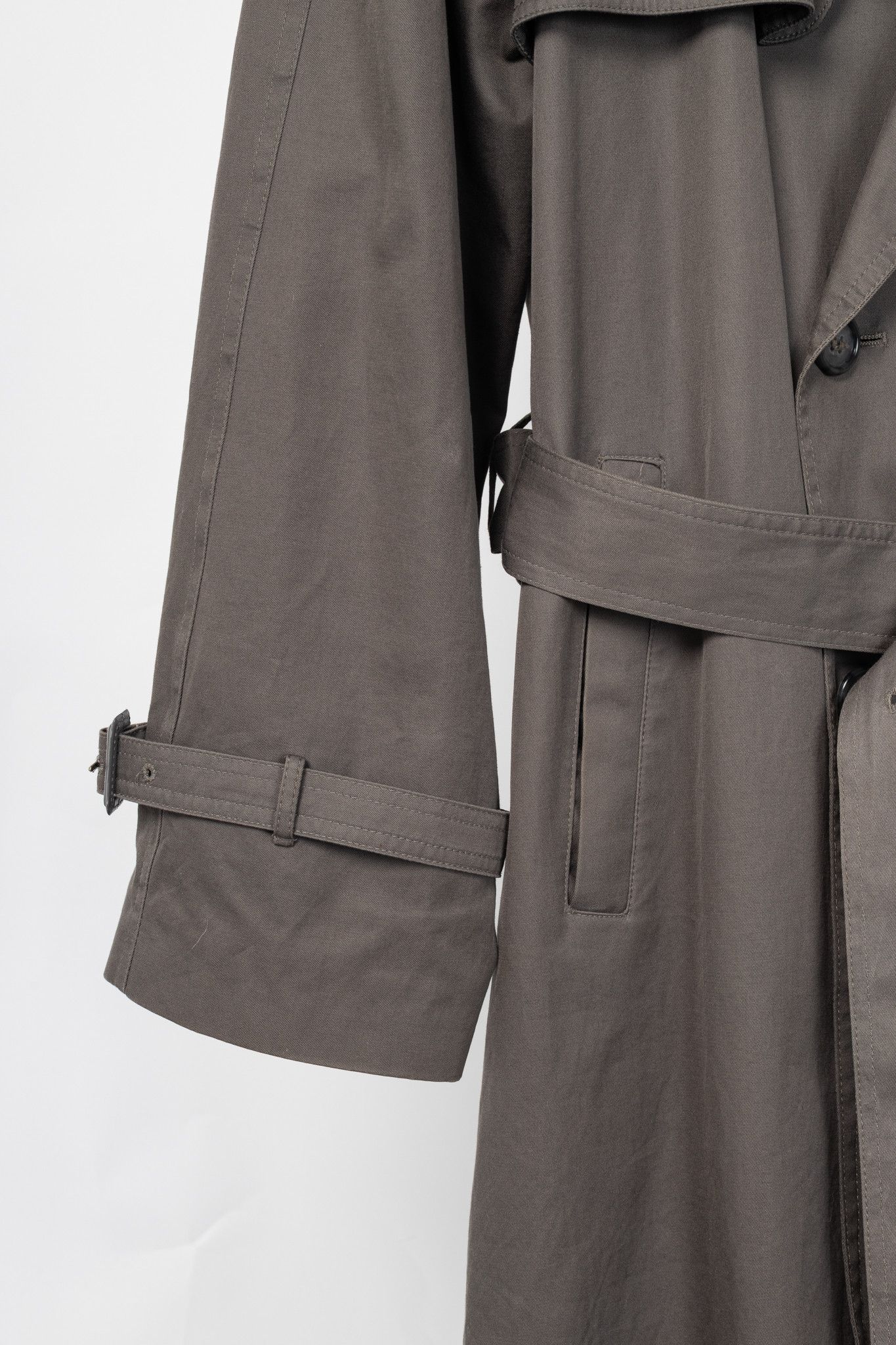 Yves Saint Laurent Yves Saint Laurent Cotton Double-Breasted Belted Trench Coat Size US L / EU 52-54 / 3 - 6 Thumbnail