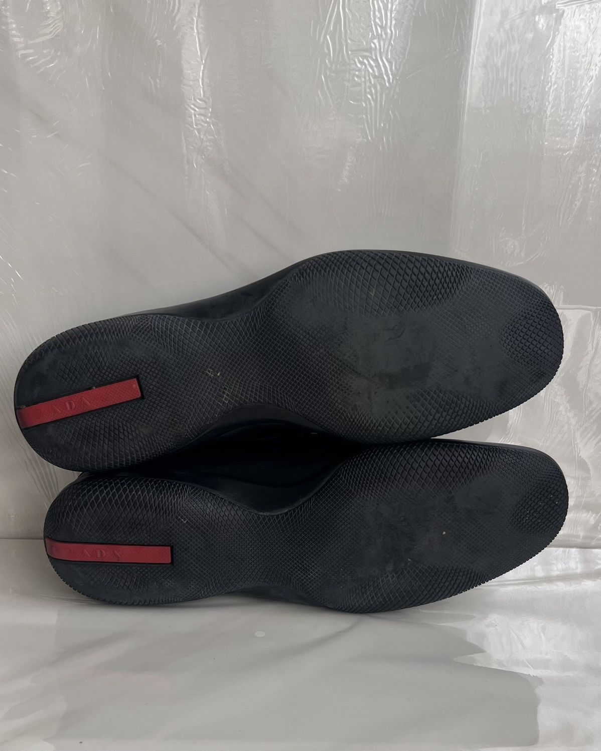 Prada Prada Black Leather vibram slip on loafers Size US 8 / EU 41 - 9 Thumbnail