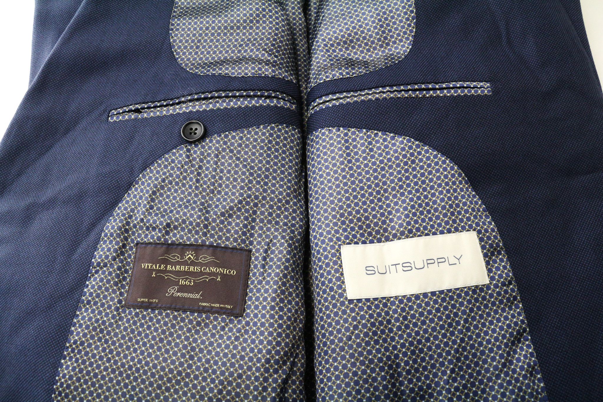 Suitsupply LA SPALLA UK44R Blue Wool Pleated 2 Piece Suit 75829 Size 44R - 8 Thumbnail