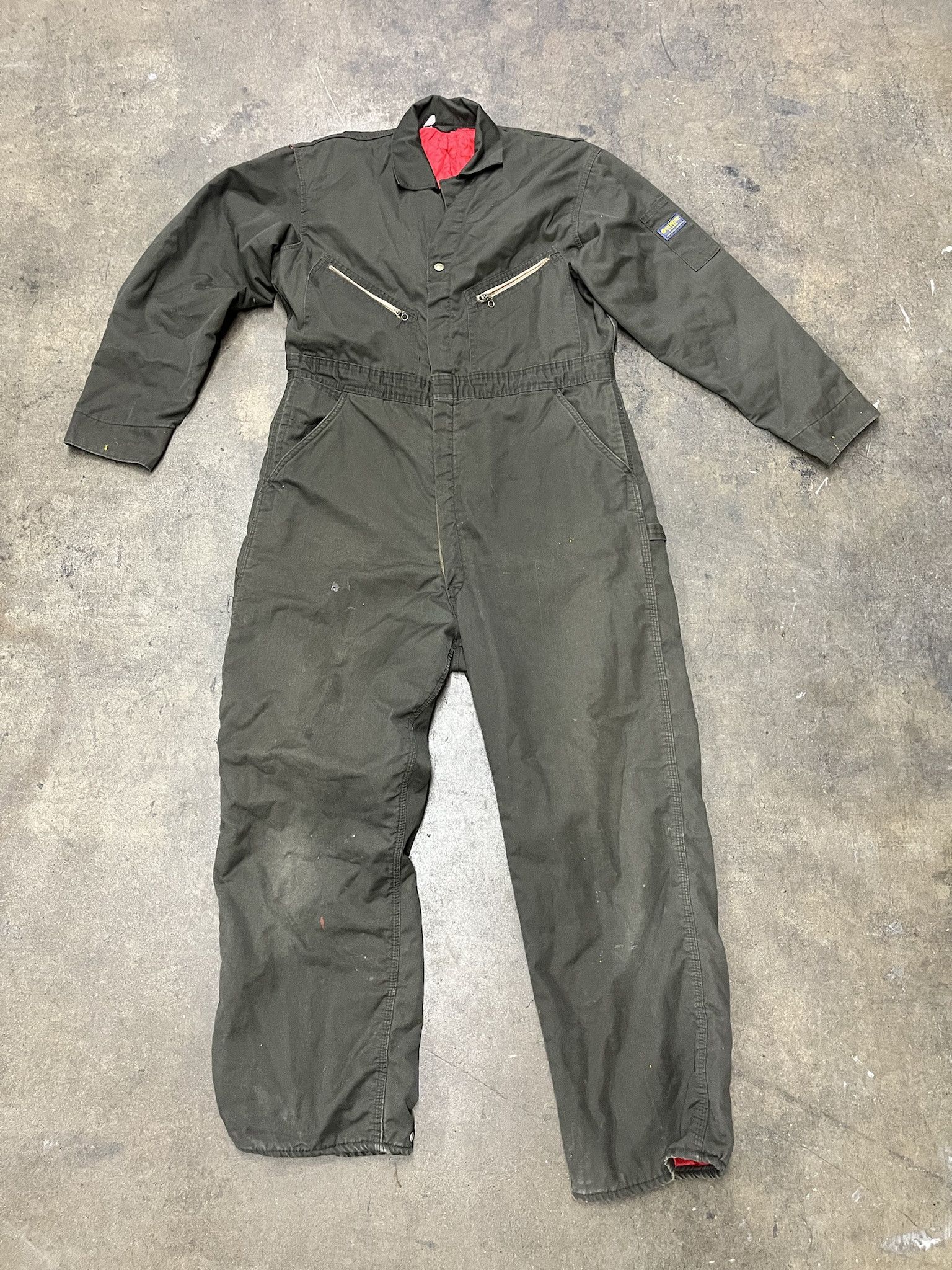 Vintage 1980s Osh Kosh Olive padded Coverall Snow Suit Mid Weight Size L