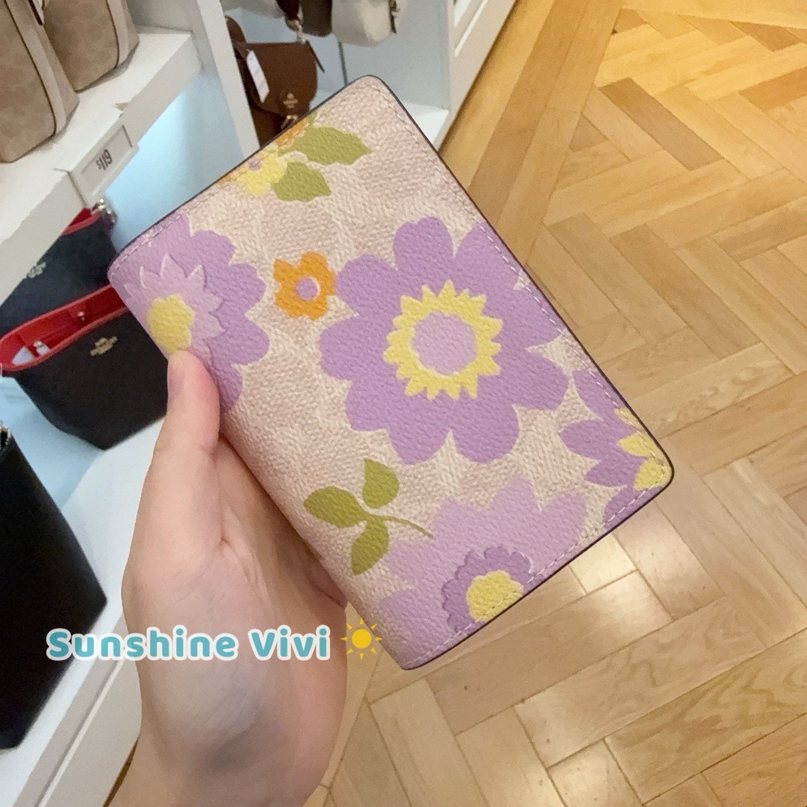 Coach NWT Coach Medium Corner Zip Wallet CBO31 Purple Pink Floral Size ONE SIZE - 2 Thumbnail