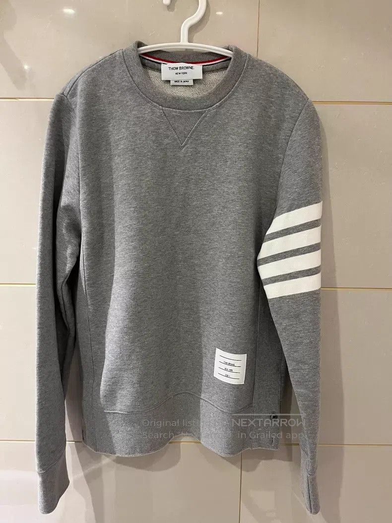 Thom Browne Thom Browne Round Neck Pullover Gray Sweatshirt Size US S / EU 44-46 / 1 - 1 Thumbnail