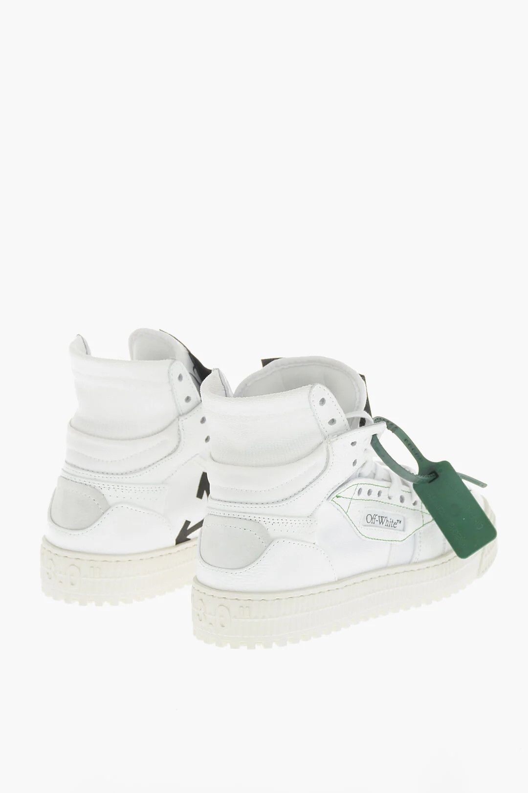 Off-White og1mm0426 Leather & Fabric Hi-Top Sneakers in White Size US 12 / EU 45 - 2 Thumbnail