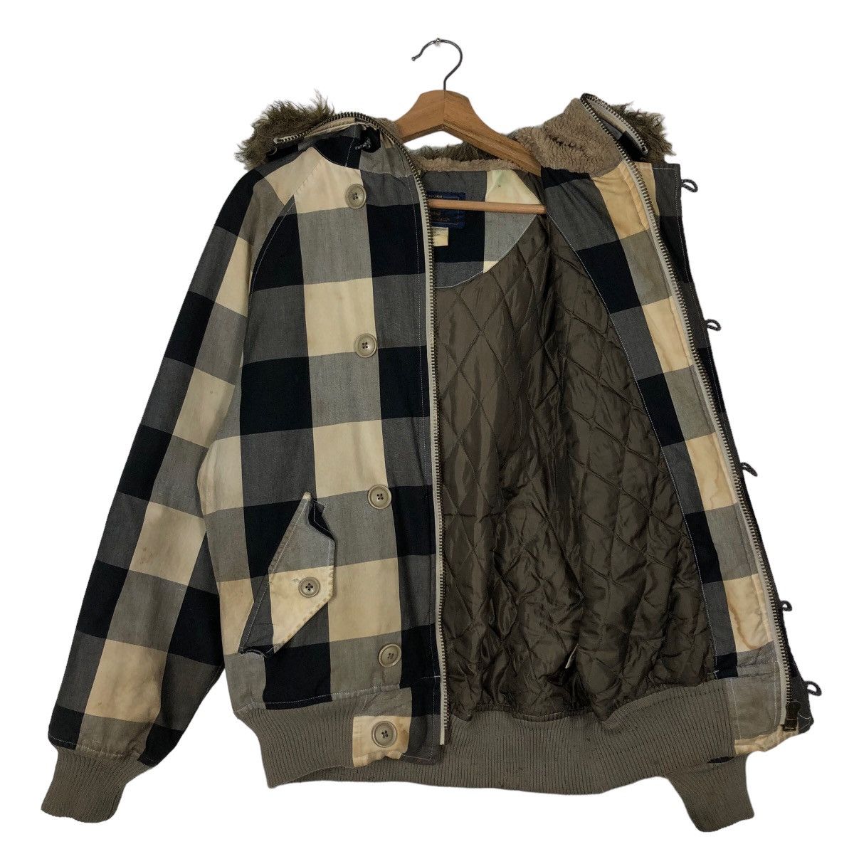 Woolrich Woolen Mills 🔥90’s Bomber Jacket Tartan Design Woolrich Mink Fur Hoodie Size US M / EU 48-50 / 2 - 9 Thumbnail