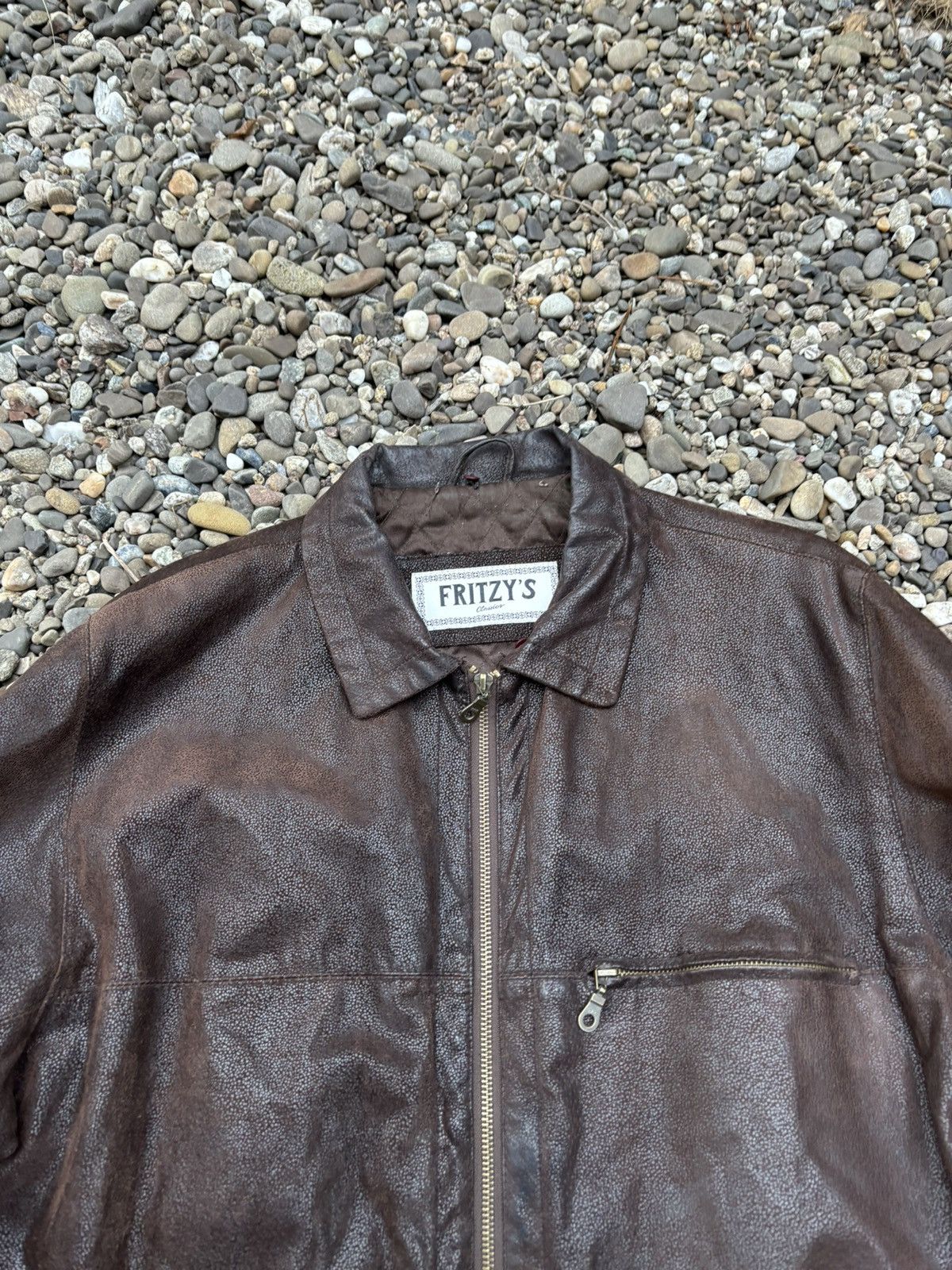 Vintage Vintage Fritz's Leather Grain Brown Jacket Size US L / EU 52-54 / 3 - 3 Thumbnail