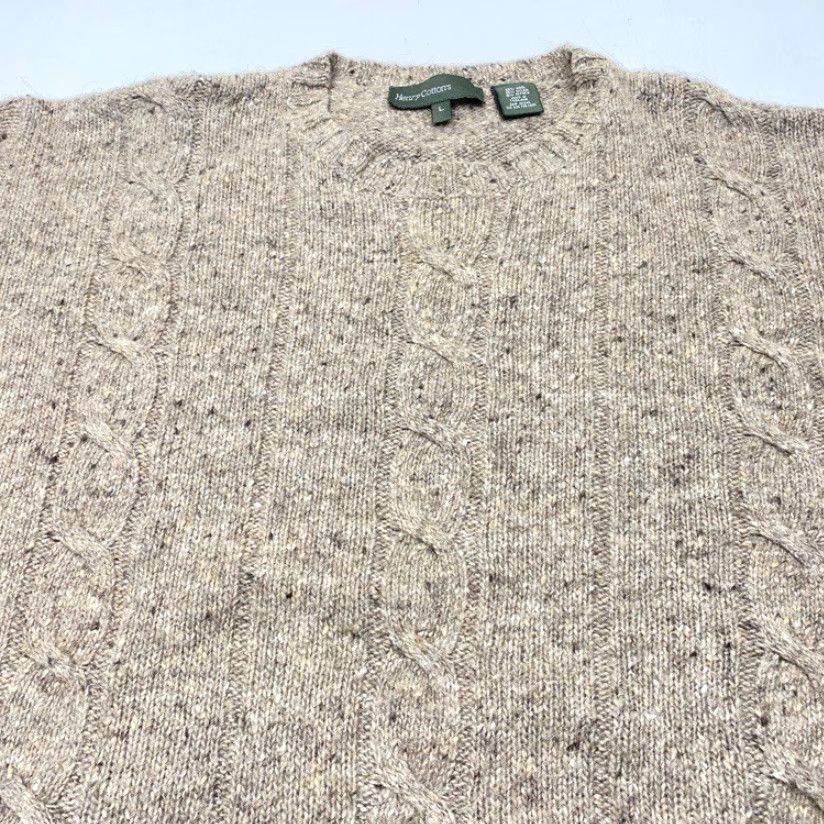 Vintage VINTAGE Henry Cotton's Sweater Crew Neck Cable Knit Size L Brown Wool Alpaca Blend Size US L / EU 52-54 / 3 - 5 Thumbnail