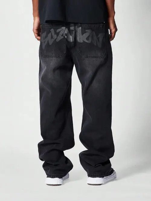 Japanese Brand × Vintage Loose Fit Jean Graphic Print Drip Size US 34 / EU 50 - 1 Thumbnail
