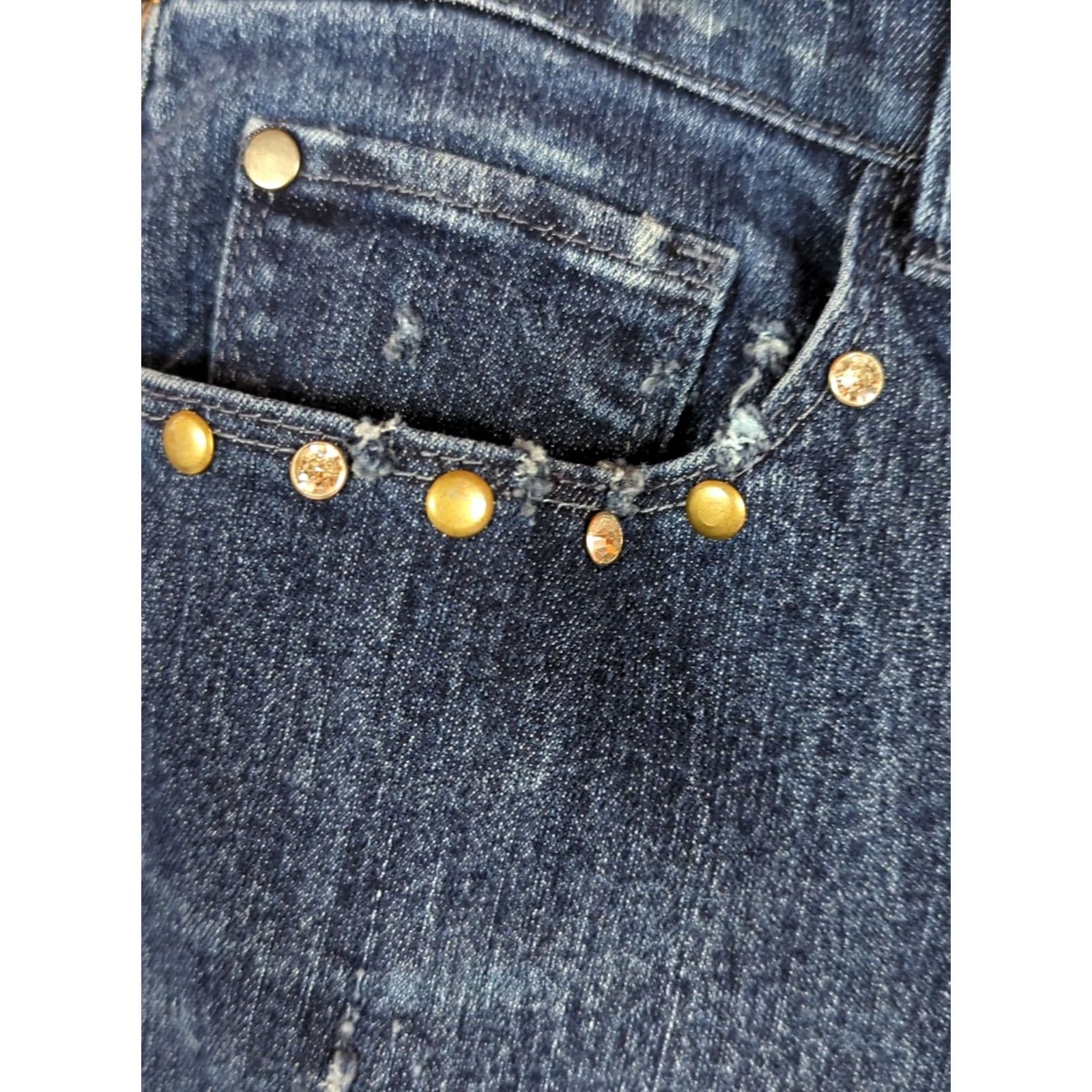 Vintage Artsy Jeans Patchwork Pockets Pearl Woodstock Boho Size 14P Size 36" / US 14 / IT 50 - 7 Thumbnail