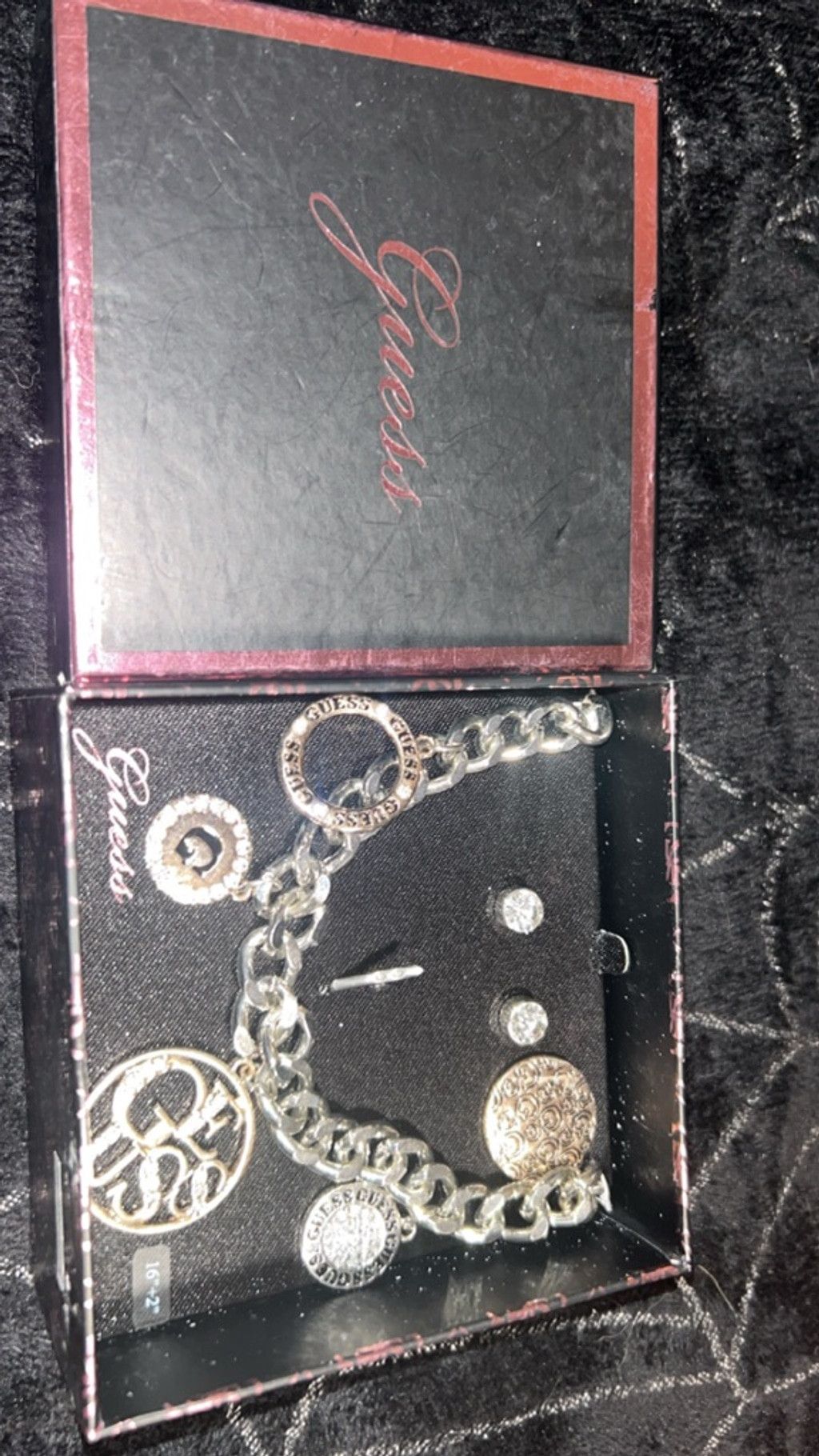 Guess Women's Guess Silver & Gold Charm Bracelet & Earring Set One Size ONE SIZE - 1 Thumbnail