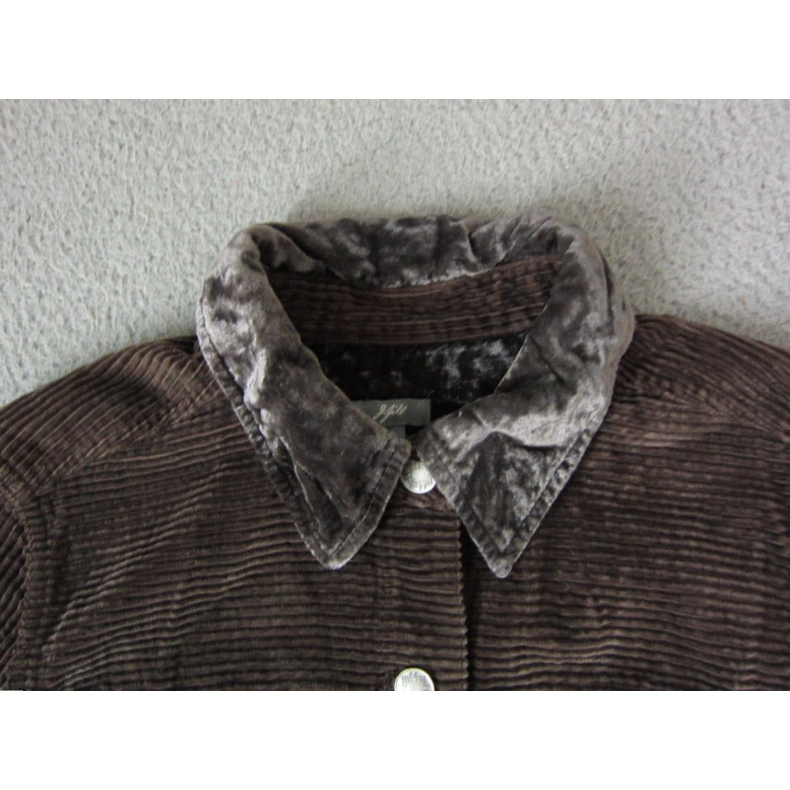 J. Jill VINTAGE J Jill Jacket Womens Petite PS Brown Velvet Corduroy Trucker Cotton 90s Womens Jacket PS Brown Corduroy Velvet Linen? Size S / US 4 / IT 40 - 2 Thumbnail
