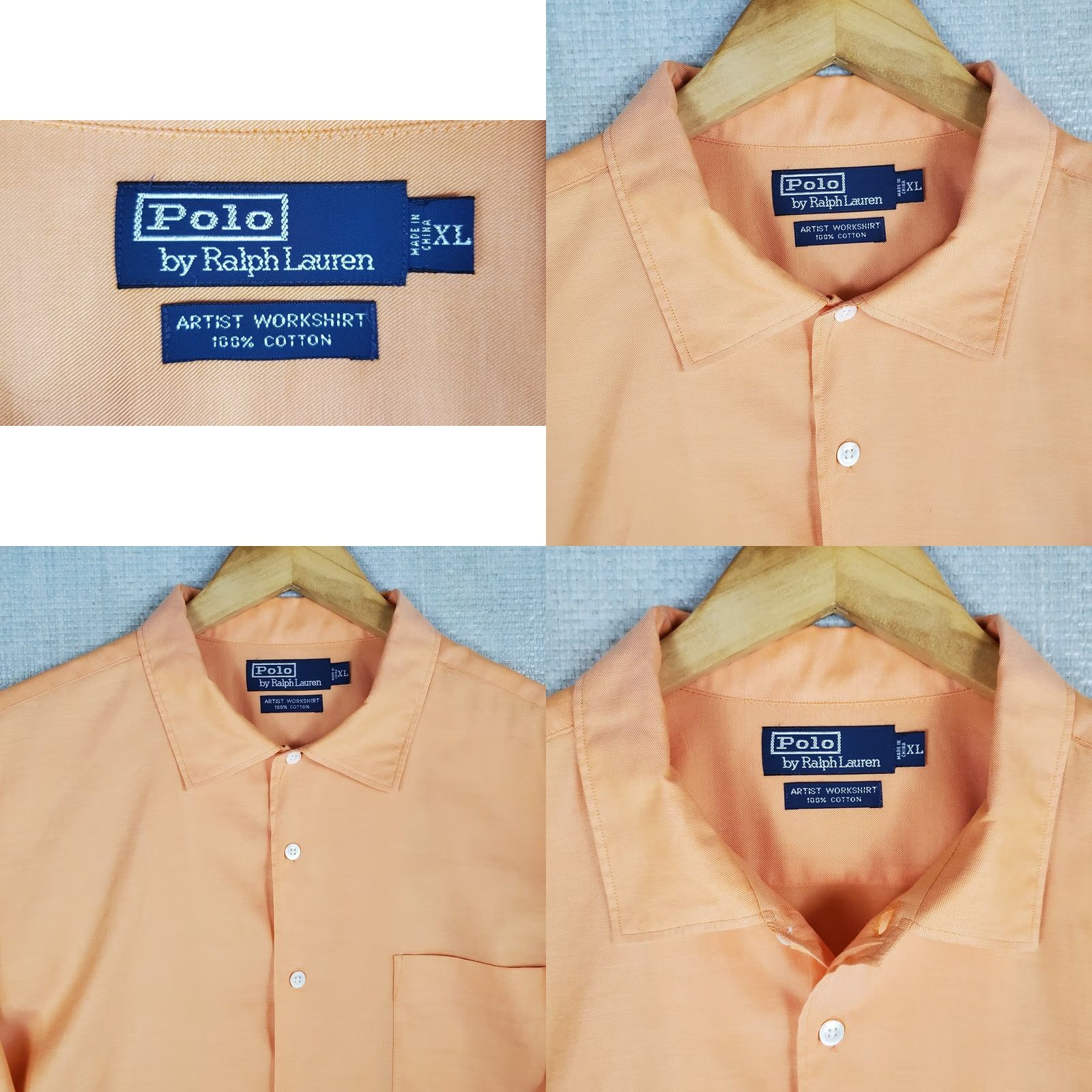Polo Ralph Lauren VTG Polo Ralph Lauren Artist Workshirt Long Sleeve Button-Up Men's XL Orange Cotton Poplin Lightweight Casual, Vintage Polo Ralph Lauren Shirt Size US XL / EU 56 / 4 - 8 Thumbnail