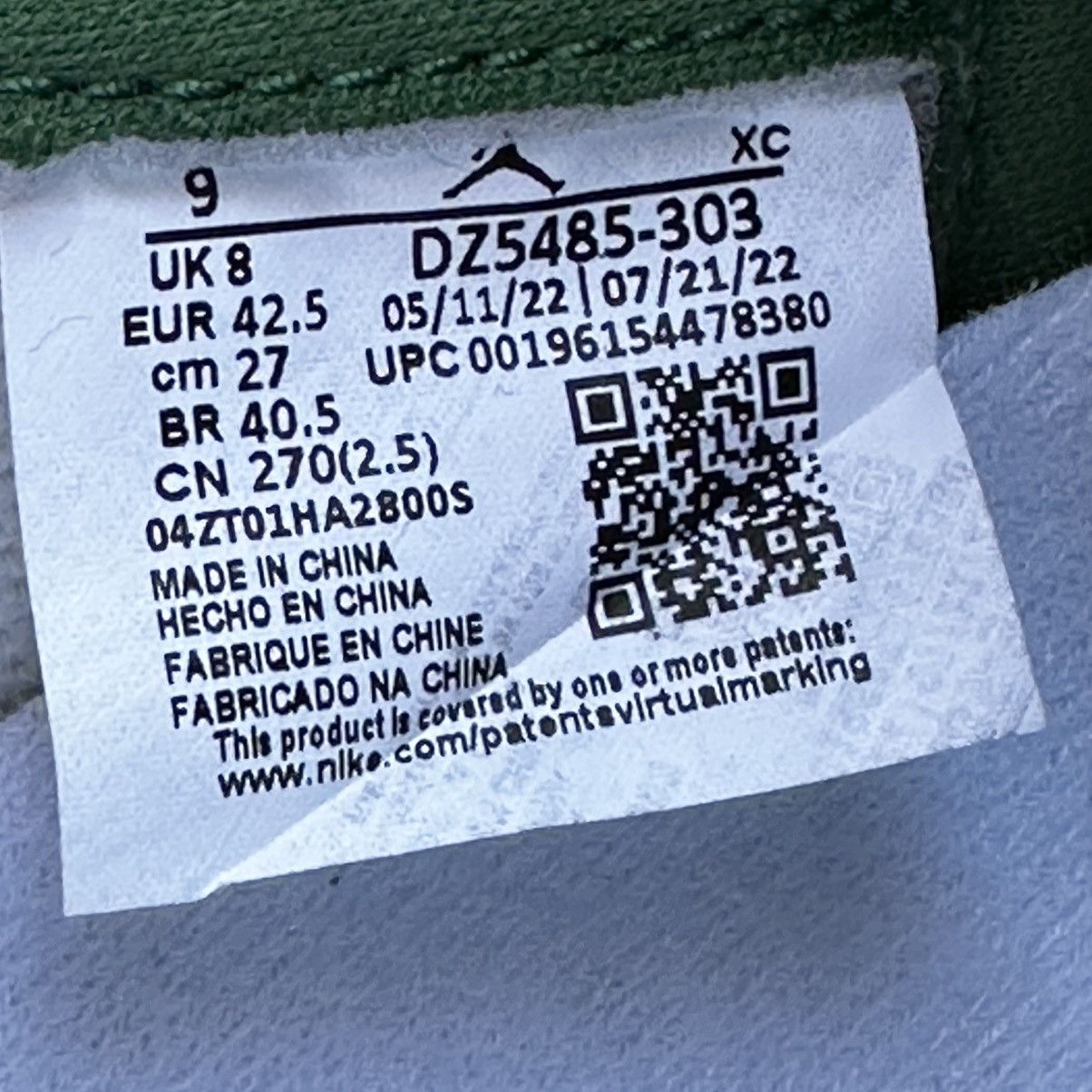 Jordan Brand Jordan 1 “ Gorge Green “ Size US 9 / EU 42 - 6 Thumbnail