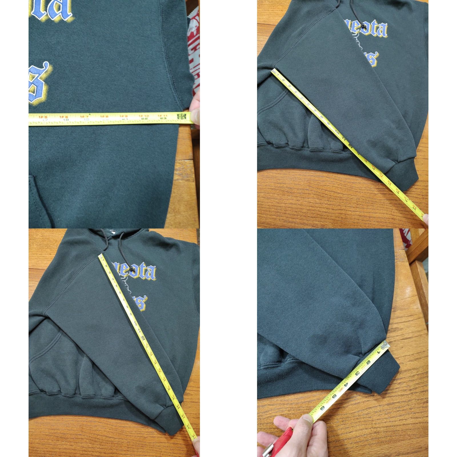 Russell Athletic VINTAGE Russell Athletic Hoodie Sweatshirt Black Large Mens Vikings 90s Pullover Drawstring Cotton Blend Shirt? Size US L / EU 52-54 / 3 - 8 Thumbnail