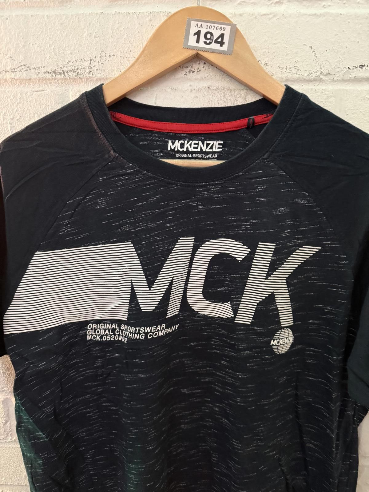 Andrew Mackenzie MCKENZIE Men's Black Activewear T-Shirt MCK Print Size US L / EU 52-54 / 3 - 3 Thumbnail