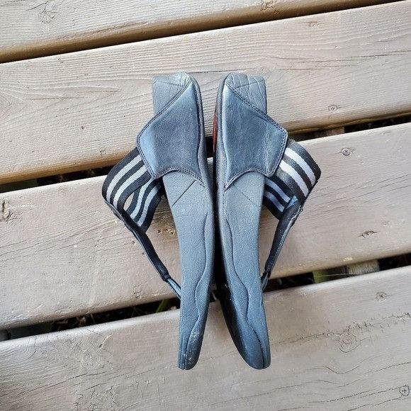 FitFlop Walkstar Black Leather Nylon Flip Flop Sandals 9