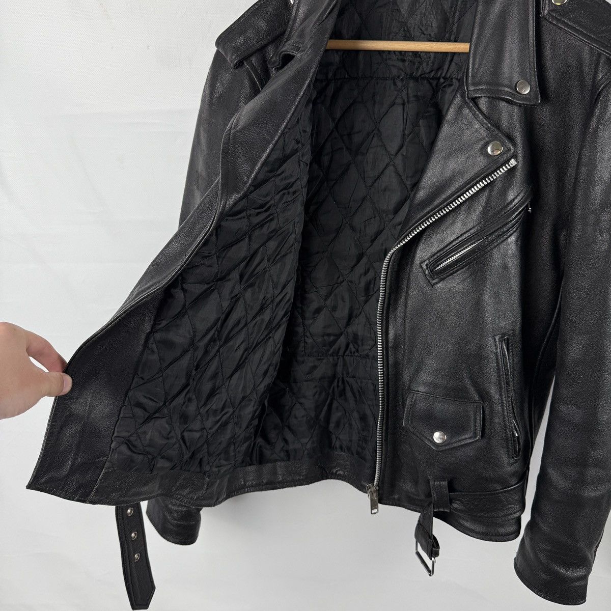 Band Tees × Vintage Vintage Leather Biker Jacket With 2002 Burzum Patch Size M? Size US M / EU 48-50 / 2 - 6 Thumbnail