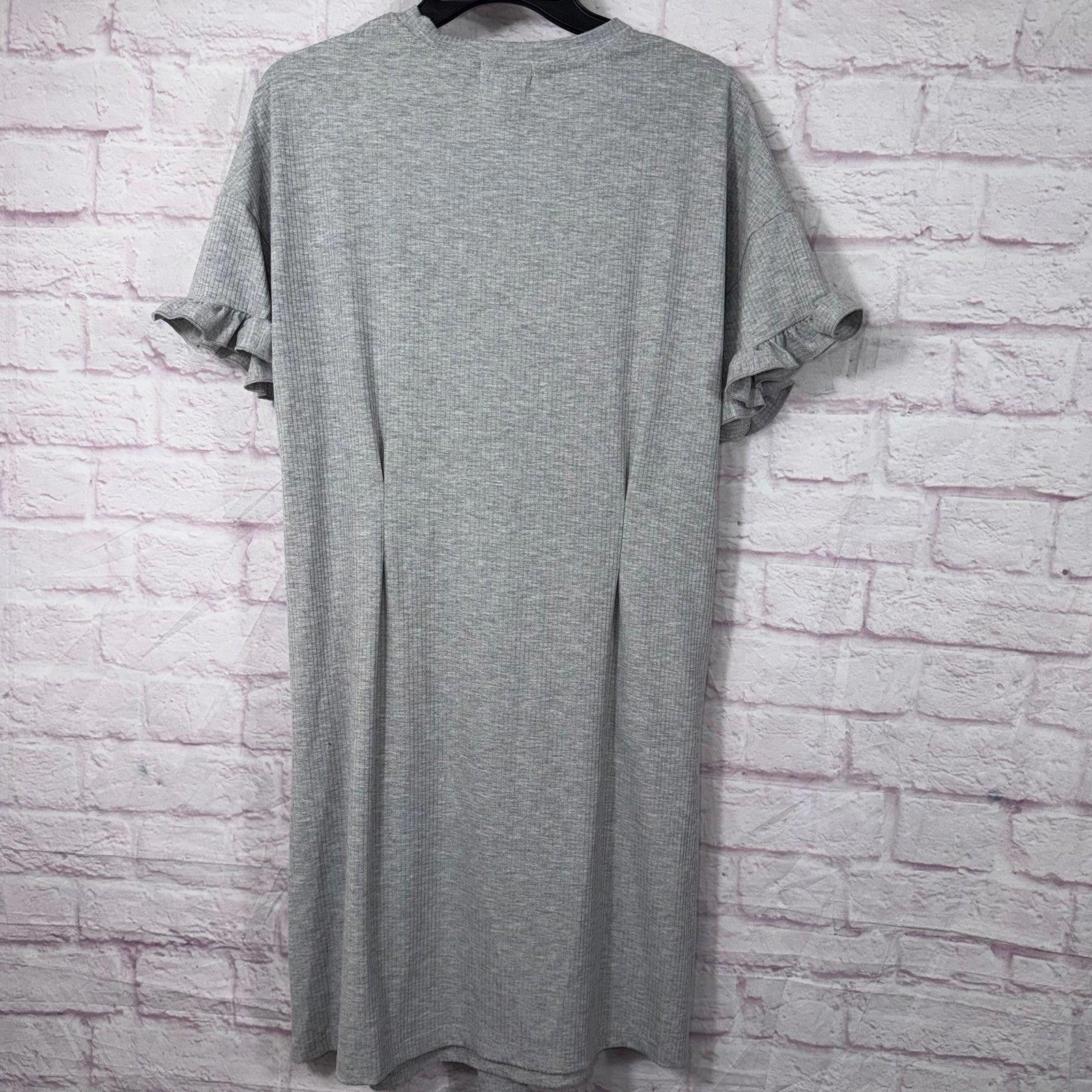 Other Marie Nicole Medium Gray Ruffle Sleeve Tie-Front Dress Size M / US 6-8 / IT 42-44 - 6 Thumbnail